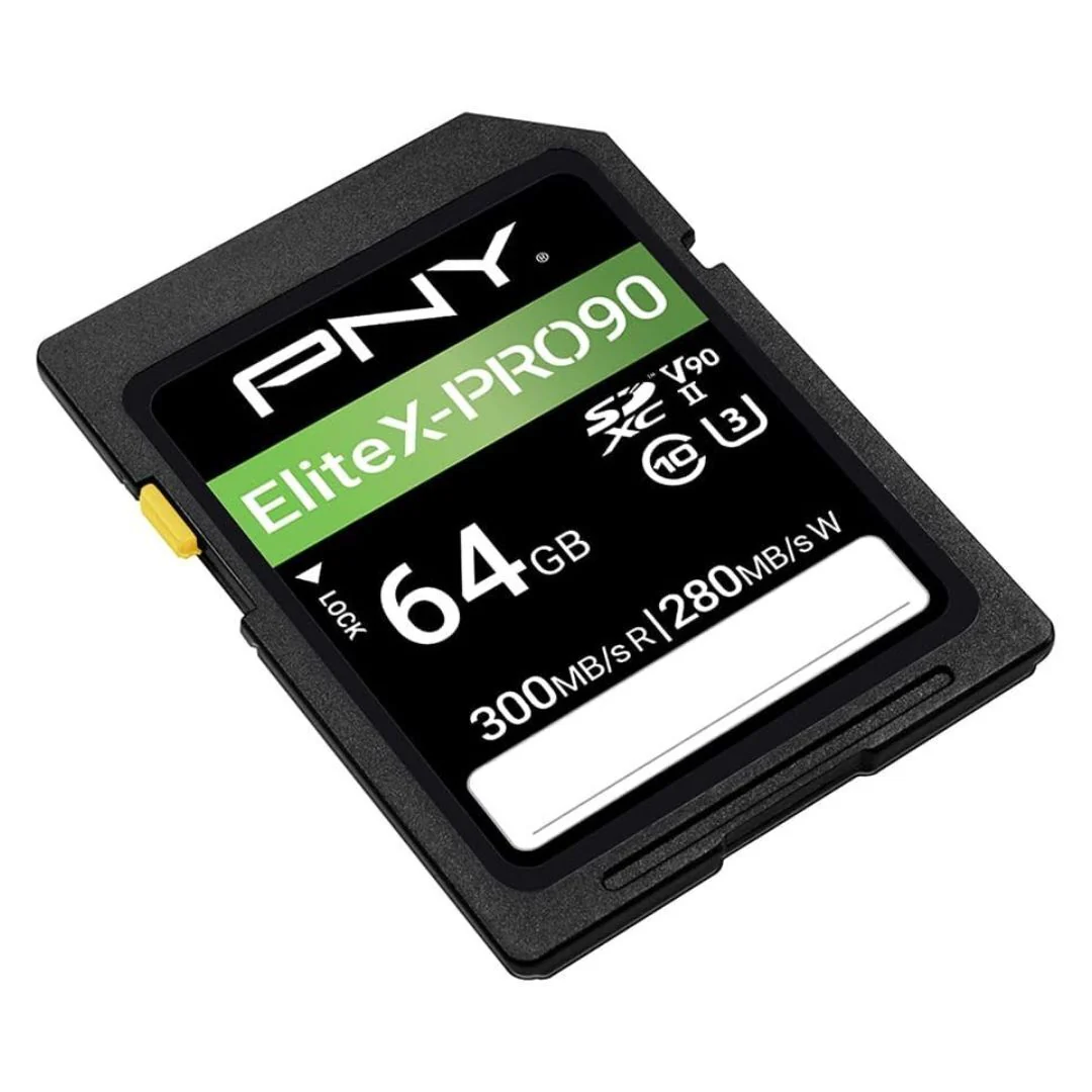 PNY EliteX-Pro 90 Class 10 U3, UHS-II SD Flash 64GB Memory Card for 8K Videography - Image 2