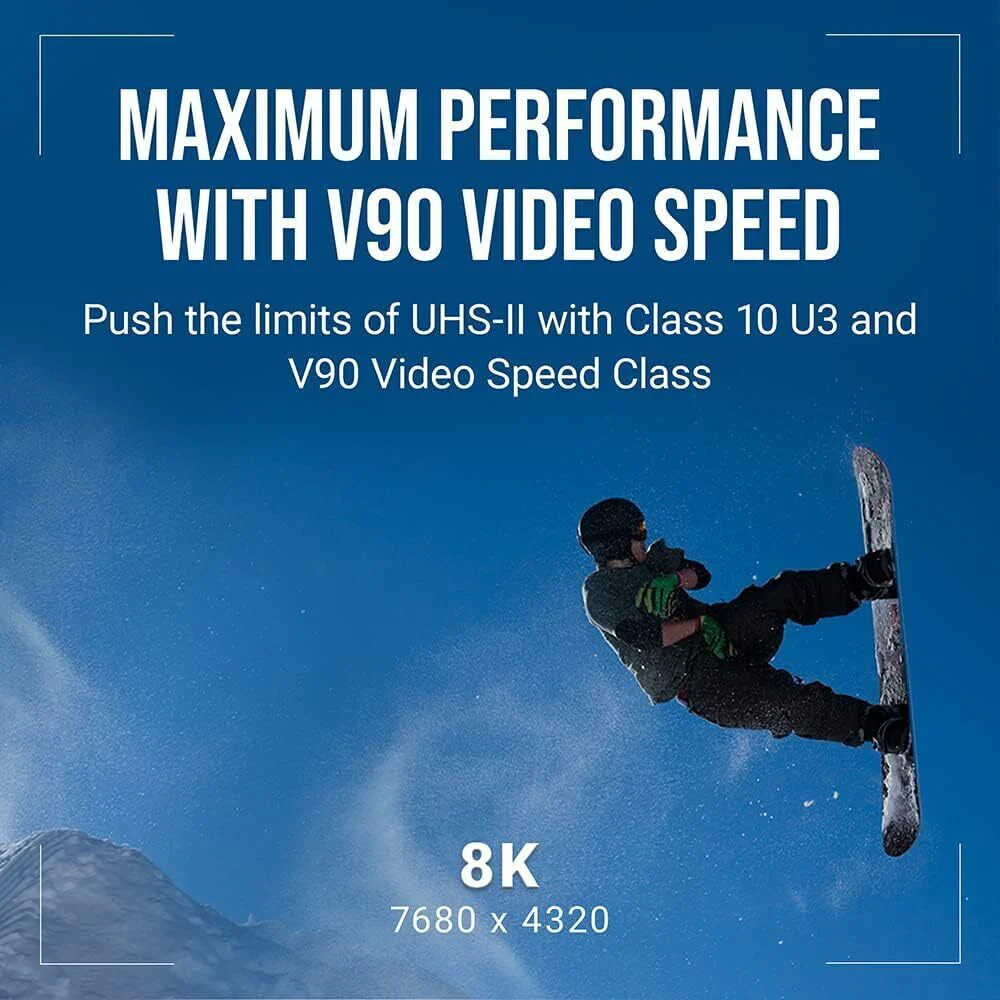 PNY EliteX-Pro 90 Class 10 U3, UHS-II SD Flash 64GB Memory Card for 8K Videography - Image 4