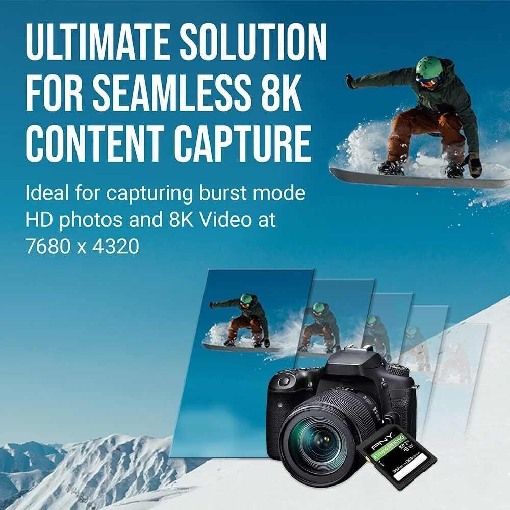 PNY EliteX-Pro 90 Class 10 U3, UHS-II SD Flash 64GB Memory Card for 8K Videography - Image 5
