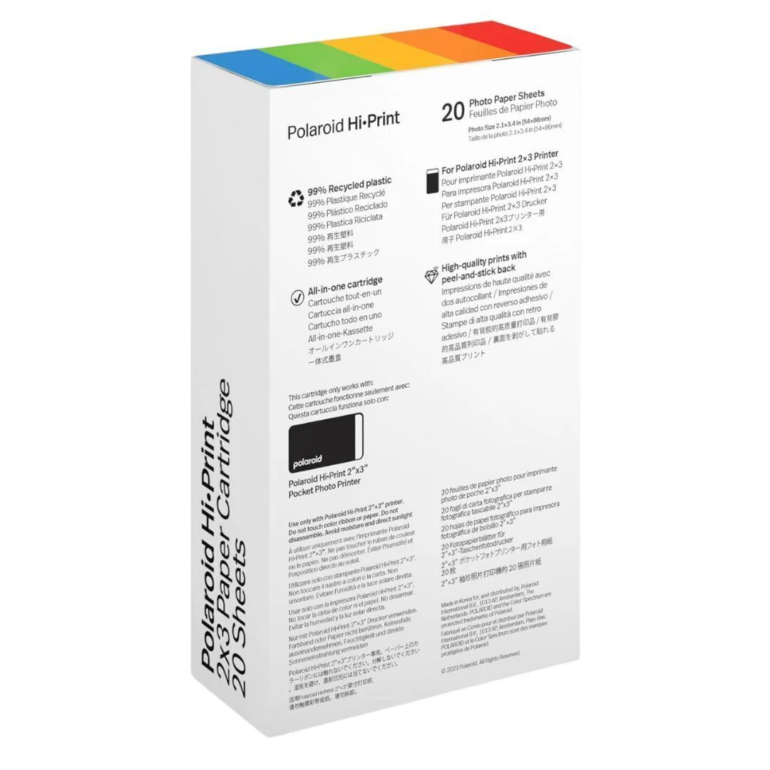 Polaroid 2x3 Sticky-Backed Paper Cartridge for Polaroid Hi-Print Pocket Photo Printer (20-Sheets) - Image 3