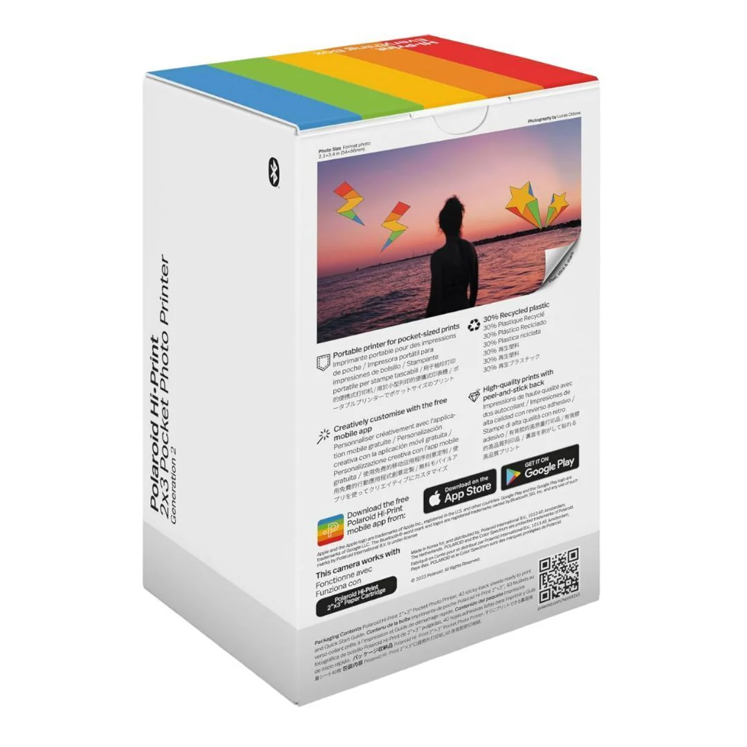 Polaroid Hi-Print 2nd Generation 2x3 Pocket Photo Bluetooth Printer with 40 Sheets (White) - Image 6