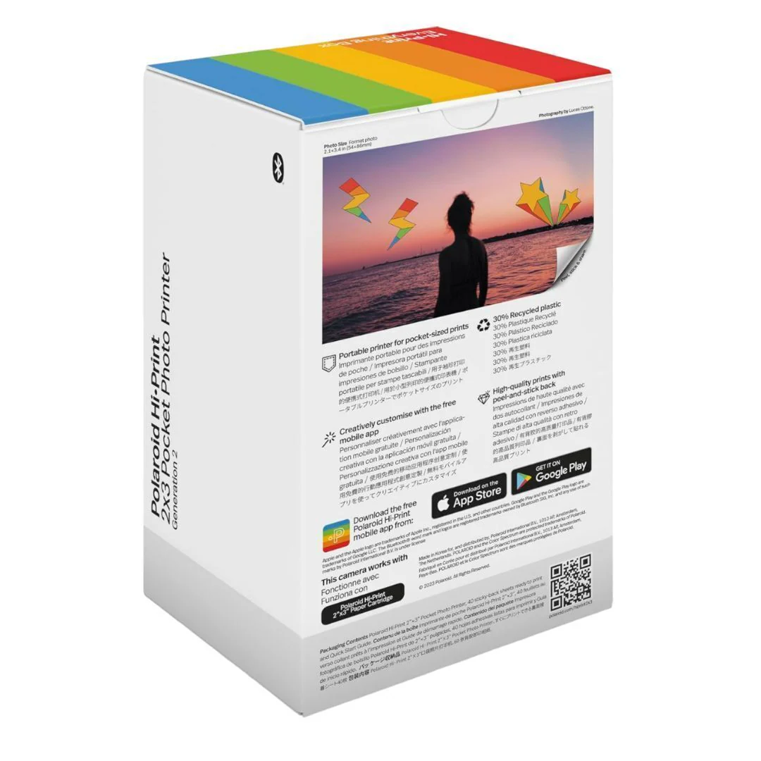 Polaroid Hi-Print 2nd Generation 2x3 Pocket Photo Bluetooth Printer with 40 Sheets (Black) - Image 6