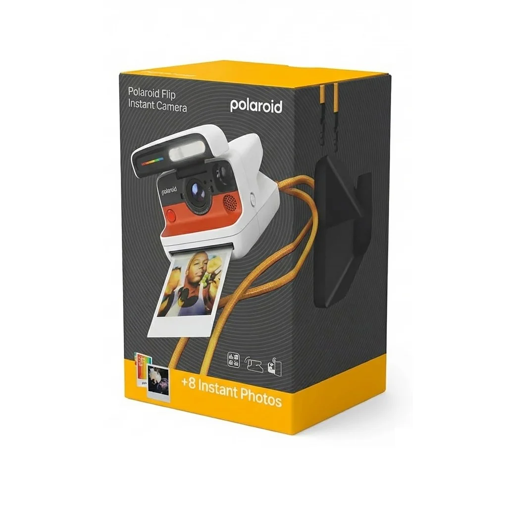 Polaroid Flip Instant Camera + Color Film Bundle (8 Photos) - White - Image 8