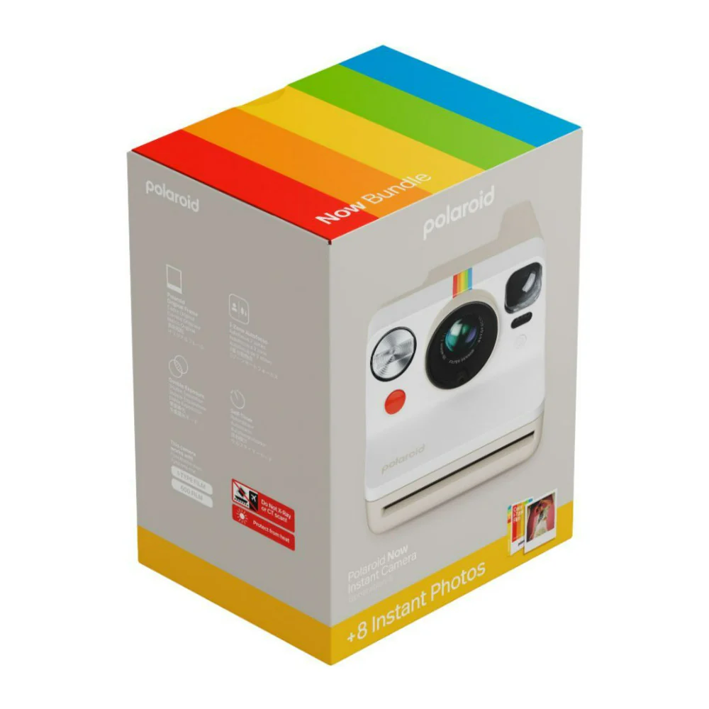 Polaroid Now Generation 3 Analog Instant Camera (White) and Color Film Bundle (8 Photos) - Image 2