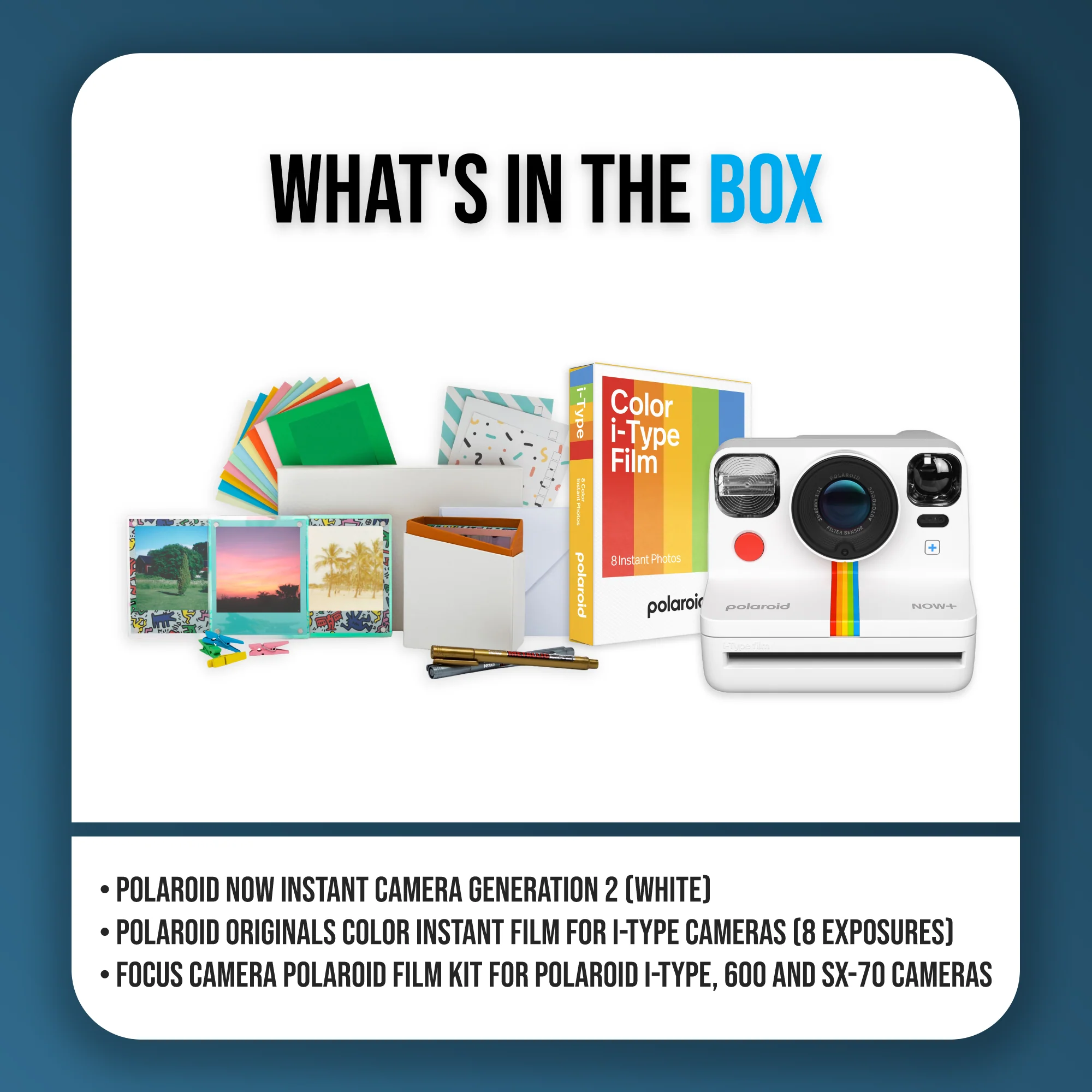 Polaroid NOW+ Instant Camera Generation 2 (White) w/Film Kit & Color Instant Film Bundle - Image 10