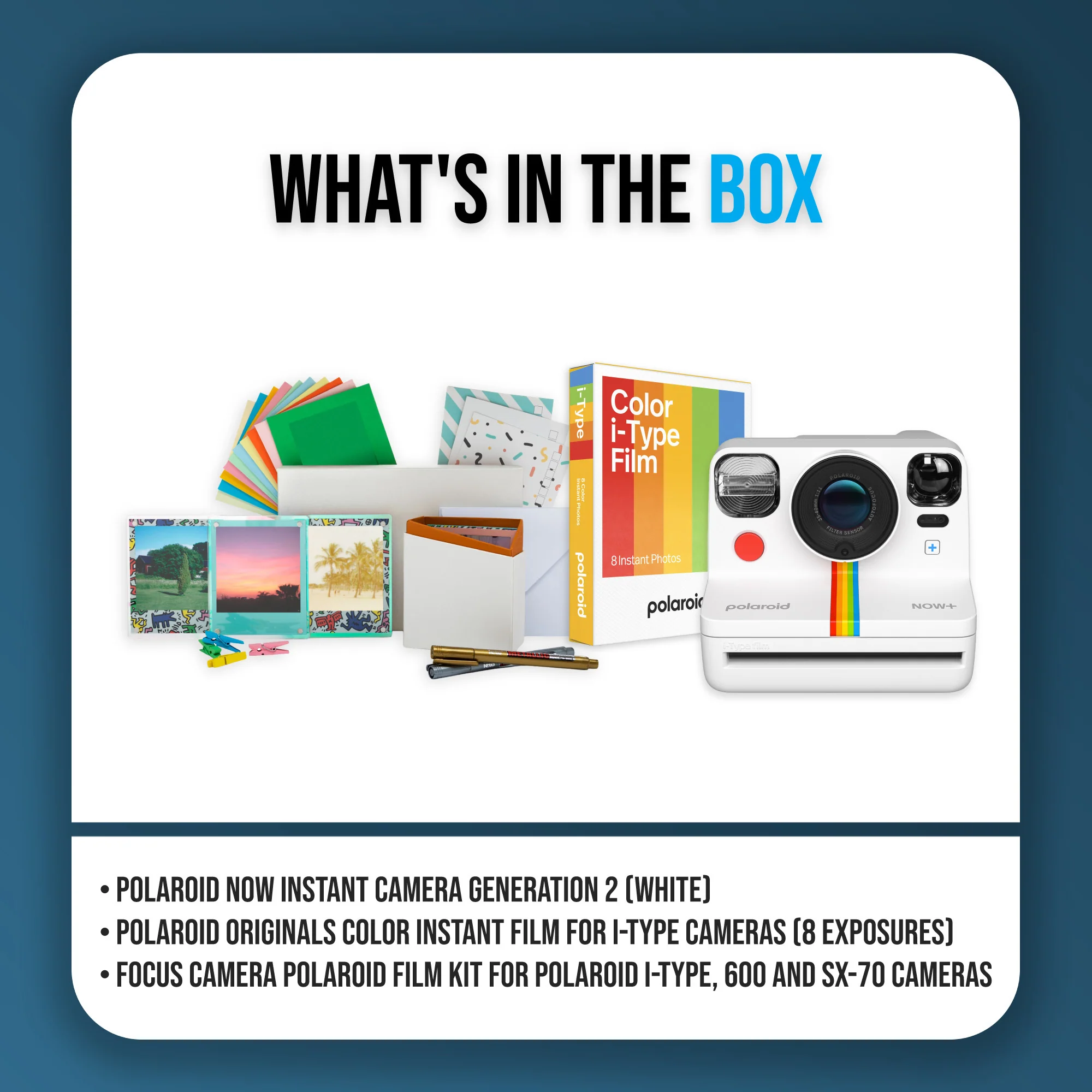 Polaroid NOW+ Instant Camera Generation 2 (White) w/Film Kit & Color Instant Film Bundle - Image 9