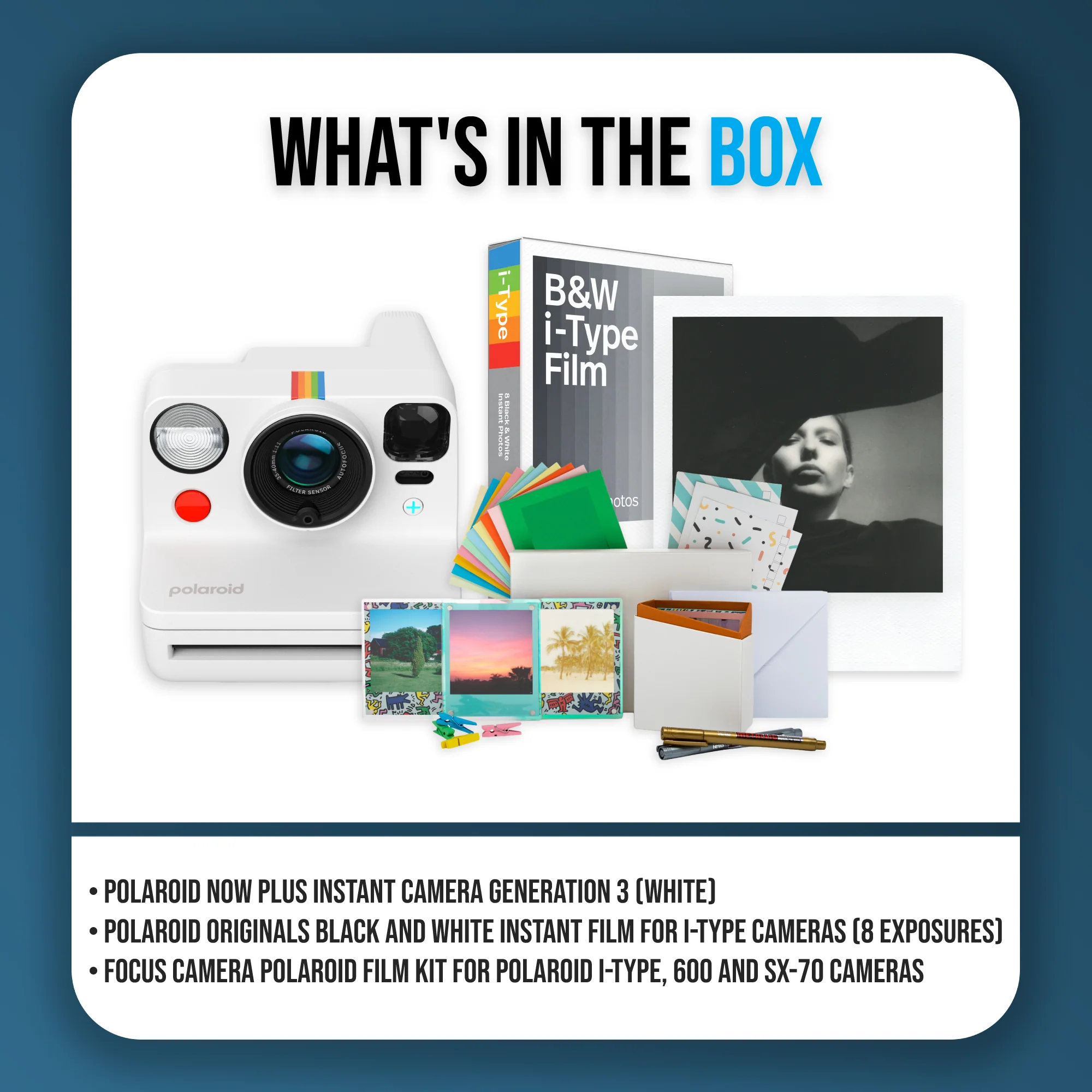 Polaroid NOW+ Instant Camera Generation 2 (White) with Film Kit and B&W Film - Image 10