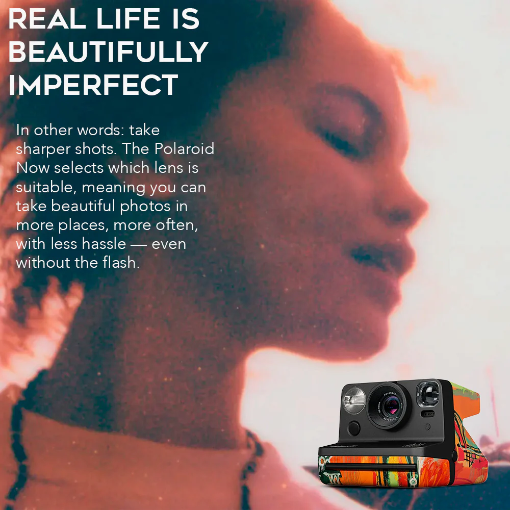 Polaroid Now Generation 2 I-Type Instant Camera with Autofocus 2-Lens (Basquiat Edition) Bundle - Image 3