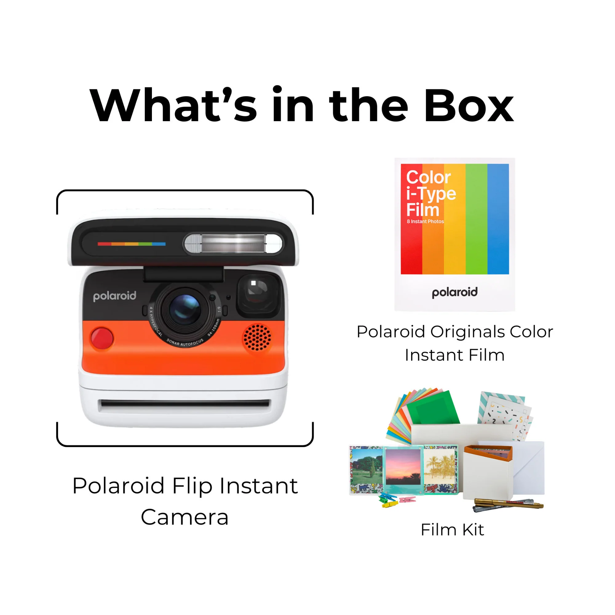 Polaroid Flip Instant Camera with Sonar Autofocus (White) and Accessories Bundle - Image 5