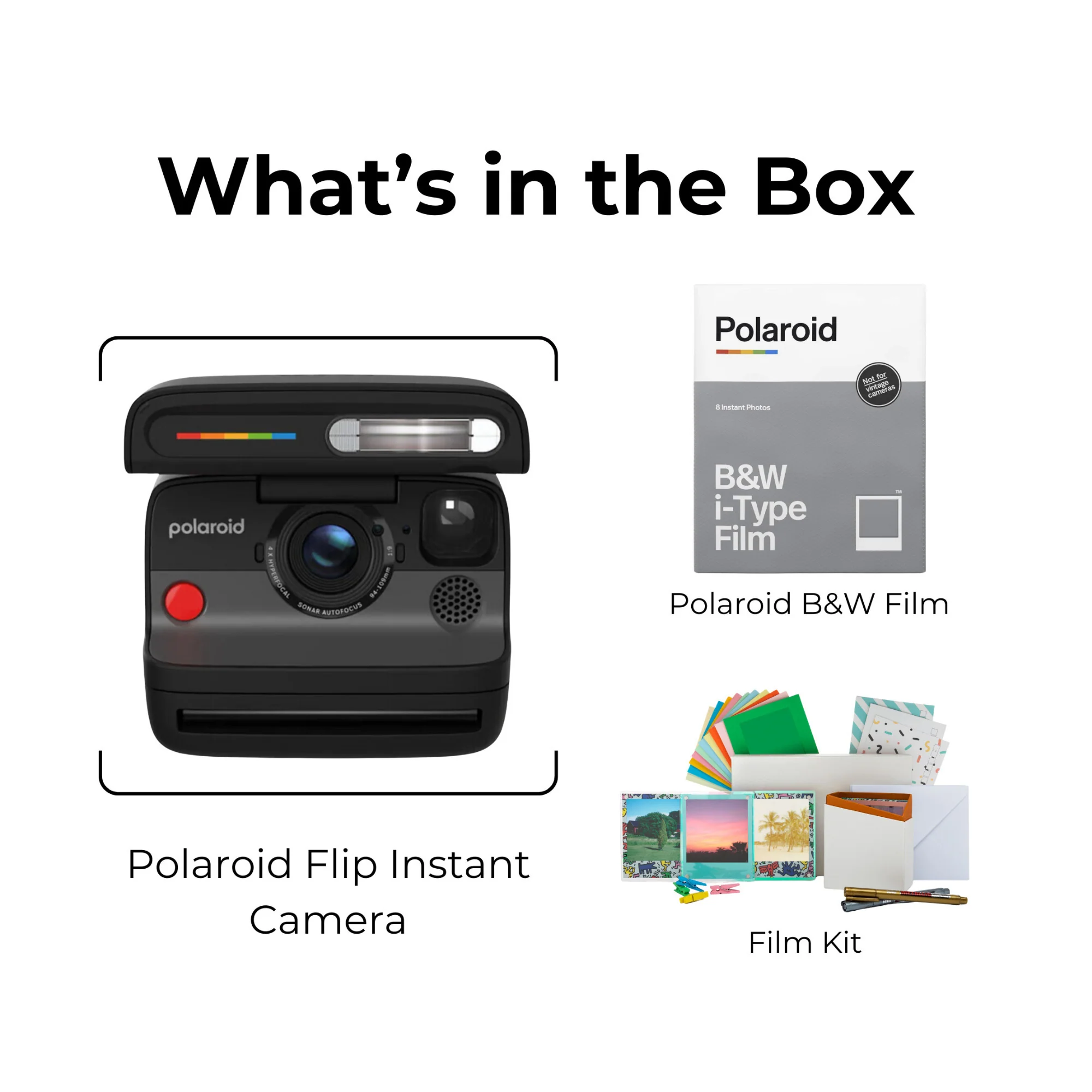 Polaroid Flip Instant Camera with Sonar Autofocus with Accessories Kit (Black) - Image 6