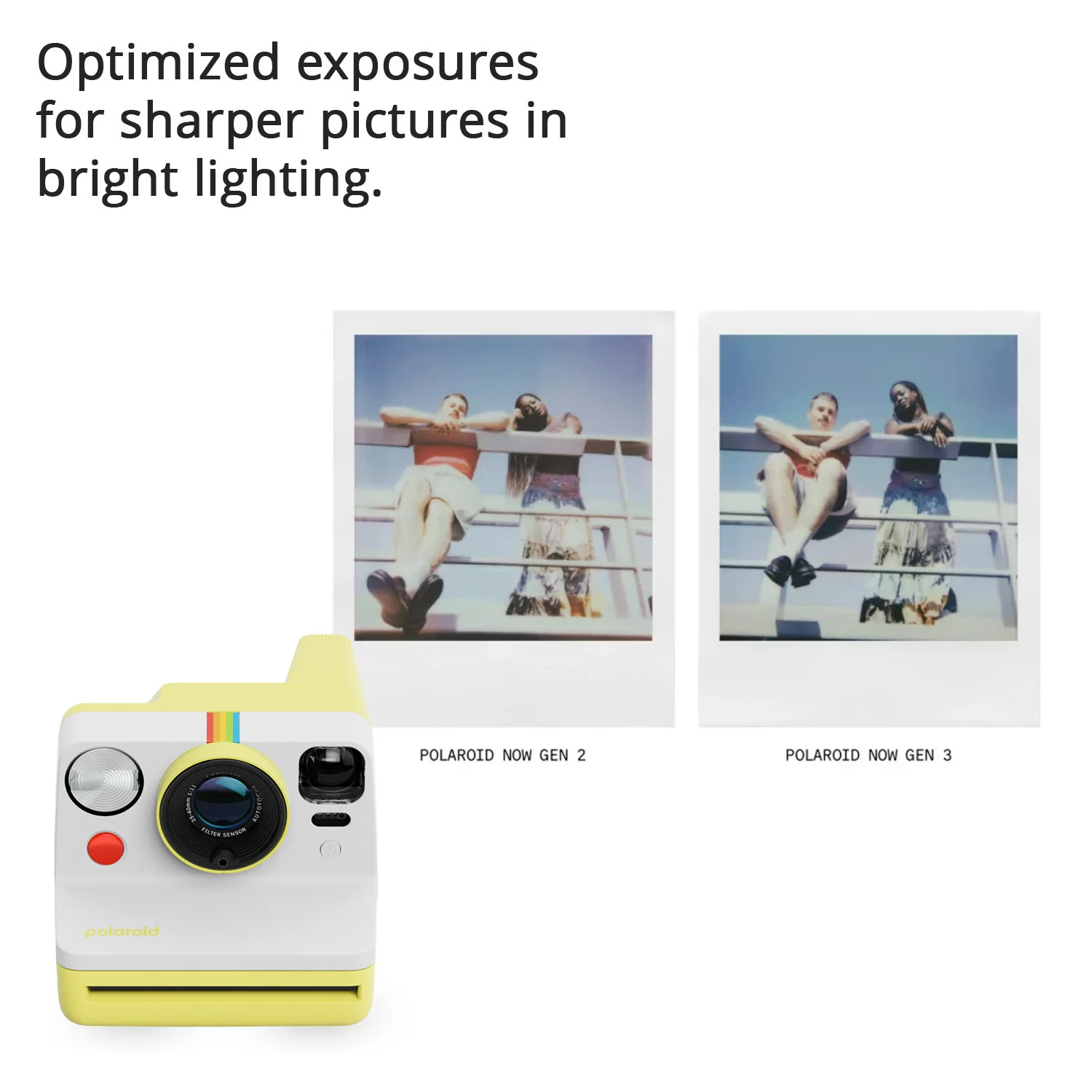 Polaroid Now Generation 3 Analog Instant Camera with Two-Lens Autofocus System (Yellow) Bundle - Image 3