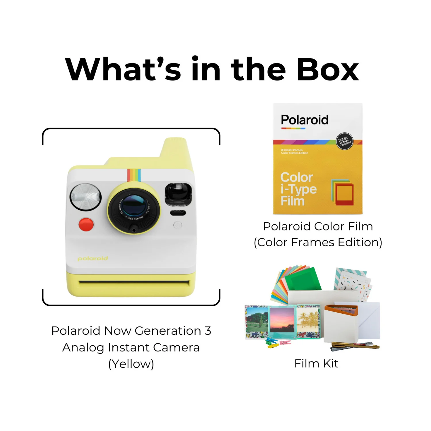Polaroid Now Generation 3 Analog Instant Camera (Yellow) and Accessories Bundle - Image 5