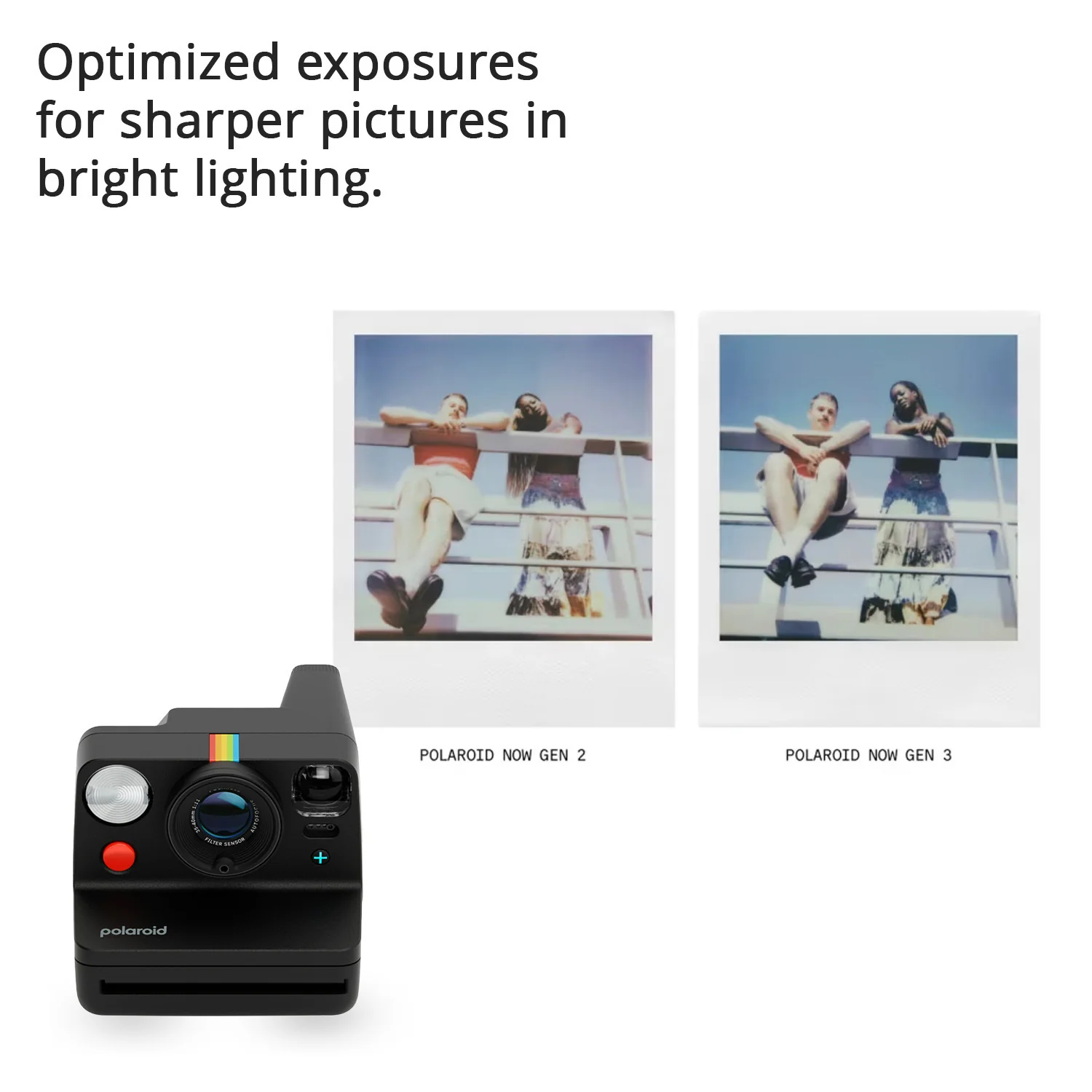 Polaroid Now Plus Generation 3 Instant Camera with Two-Lens AF System (Black) and Film Kit Bundle - Image 3