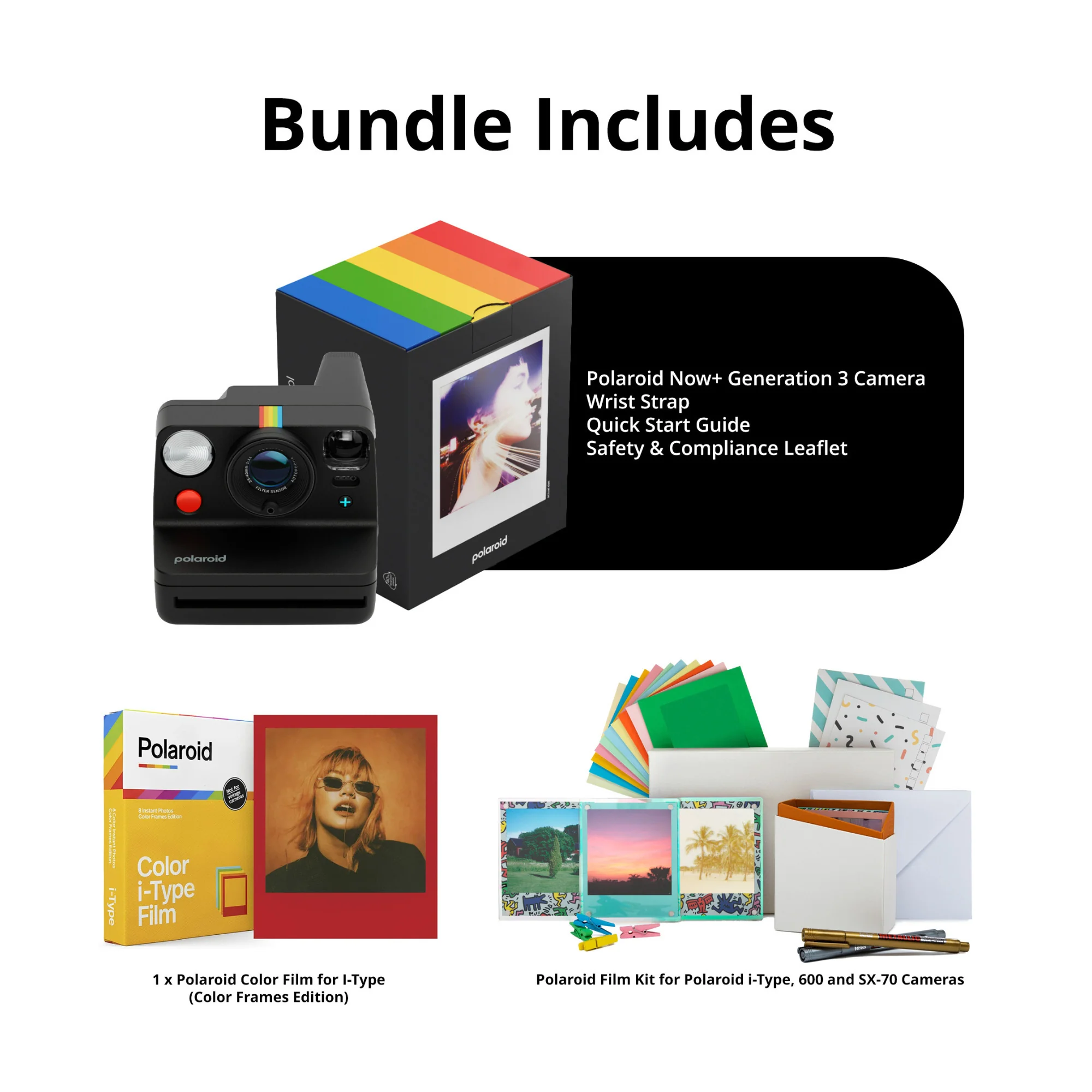 Polaroid Now Plus Generation 3 Instant Camera with Two-Lens AF System and Manual Mode (Black) Bundle - Image 5