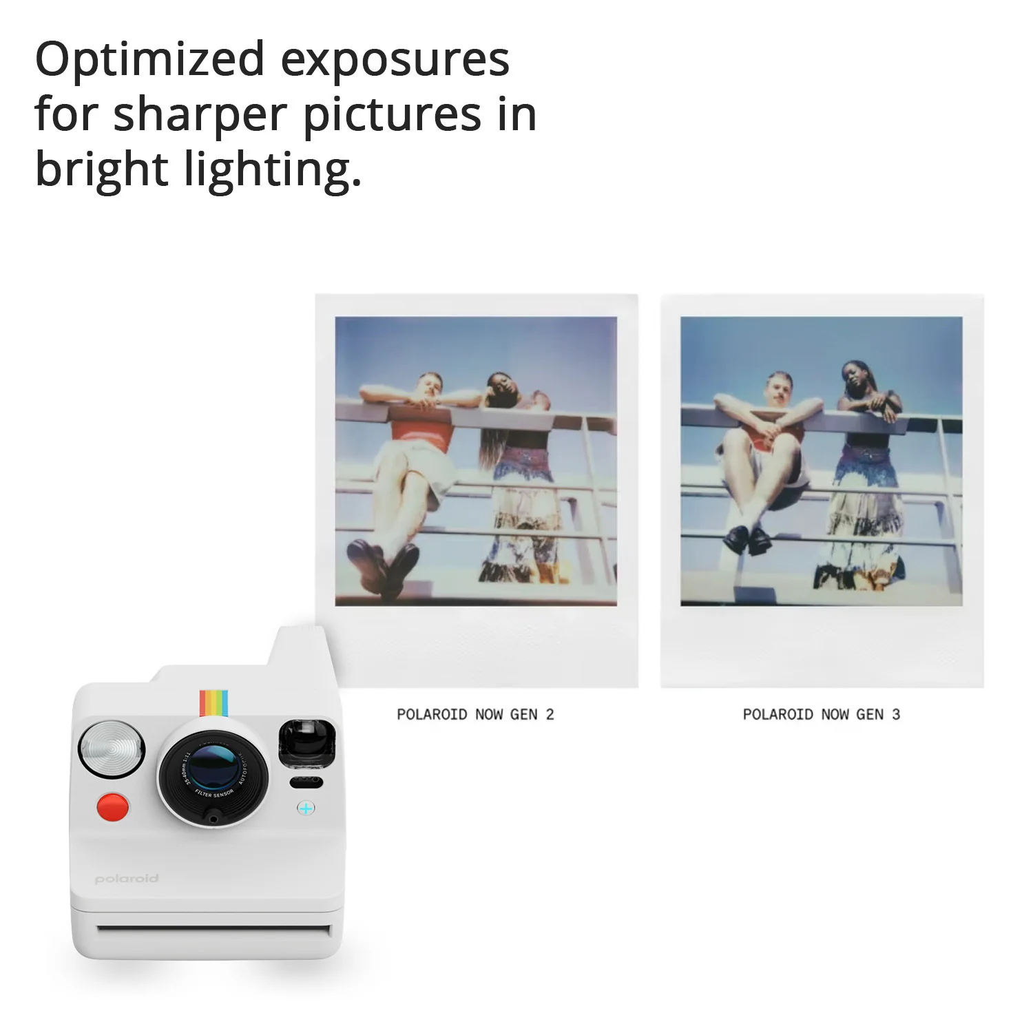 Polaroid Now Plus Generation 3 Instant Camera with Two-Lens AF System (White) and Film Kit Bundle - Image 3