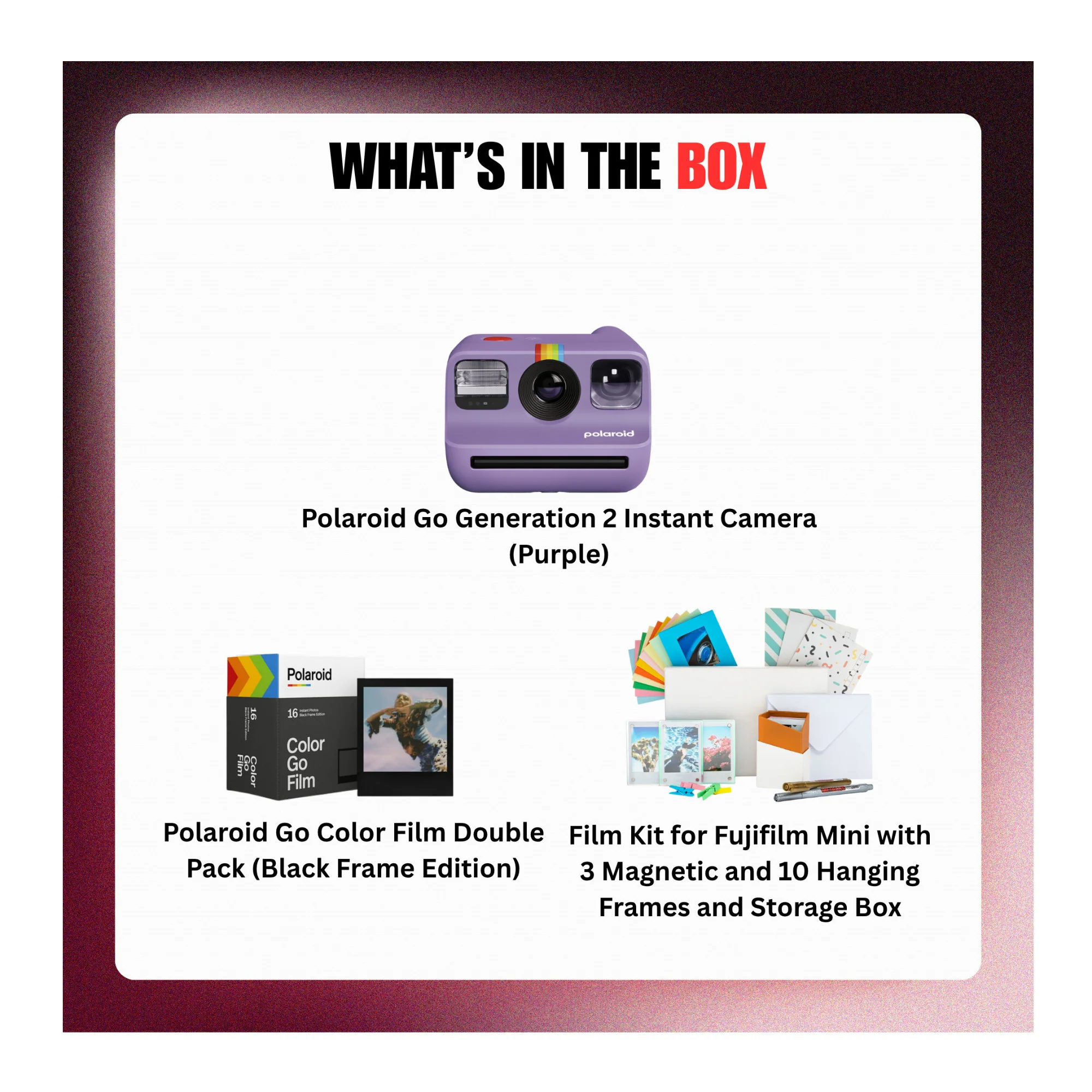 Polaroid Go Generation 2 Instant Camera with Self-Timer (Purple) Bundle - Image 9