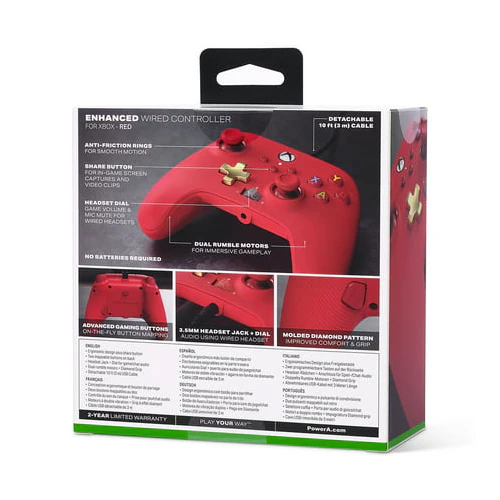 PowerA Enhanced Wired Controller for Xbox (Red) - Image 12