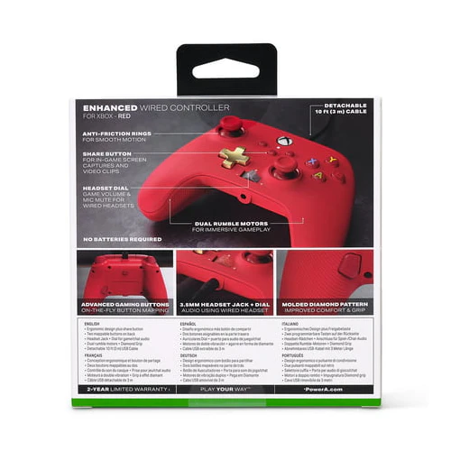 PowerA Enhanced Wired Controller for Xbox (Red) - Image 6