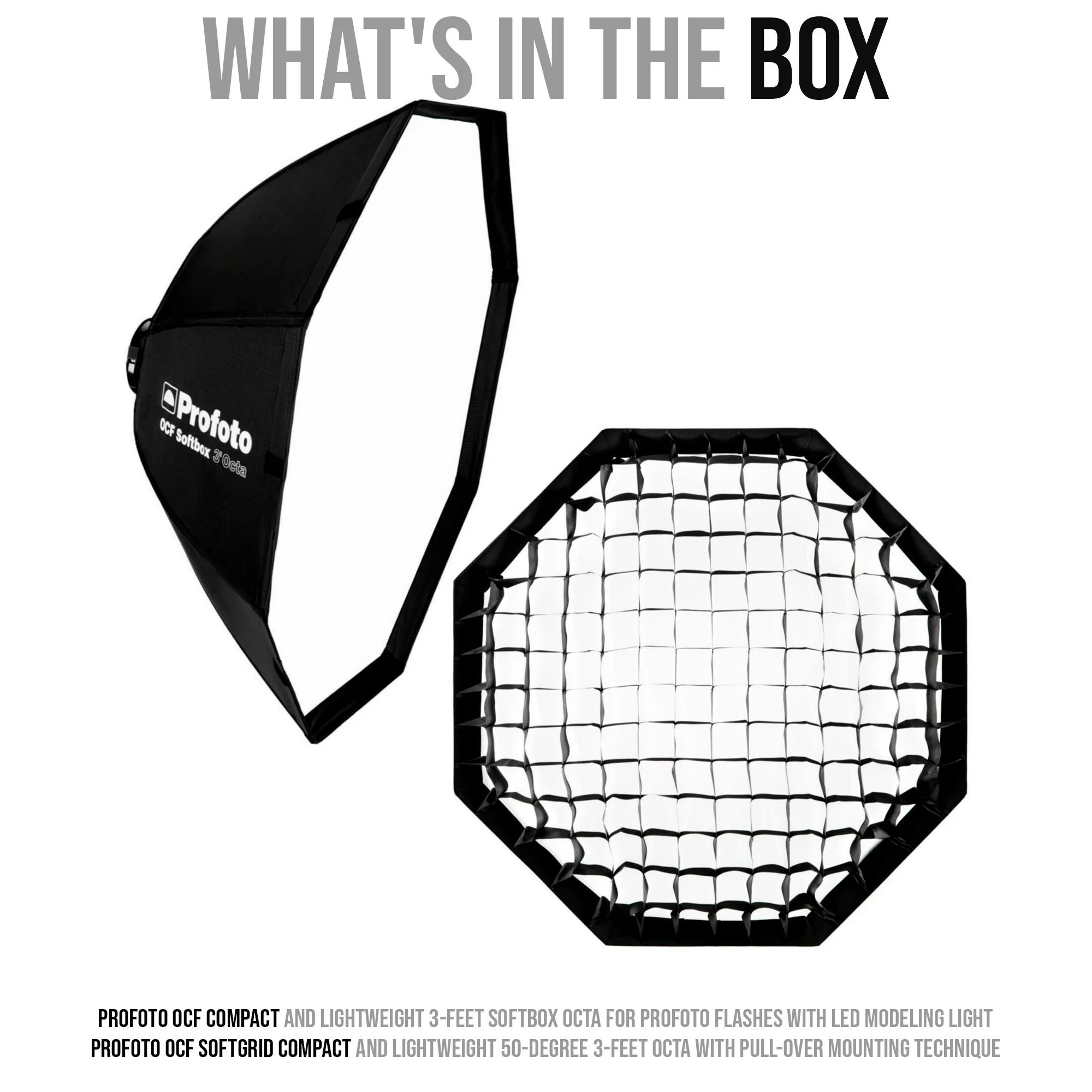 Profoto OCF Compact and Lightweight 3-Feet Softbox Octa with SoftGrid 50-Degree 3-Feet Octa Bundle - Image 7