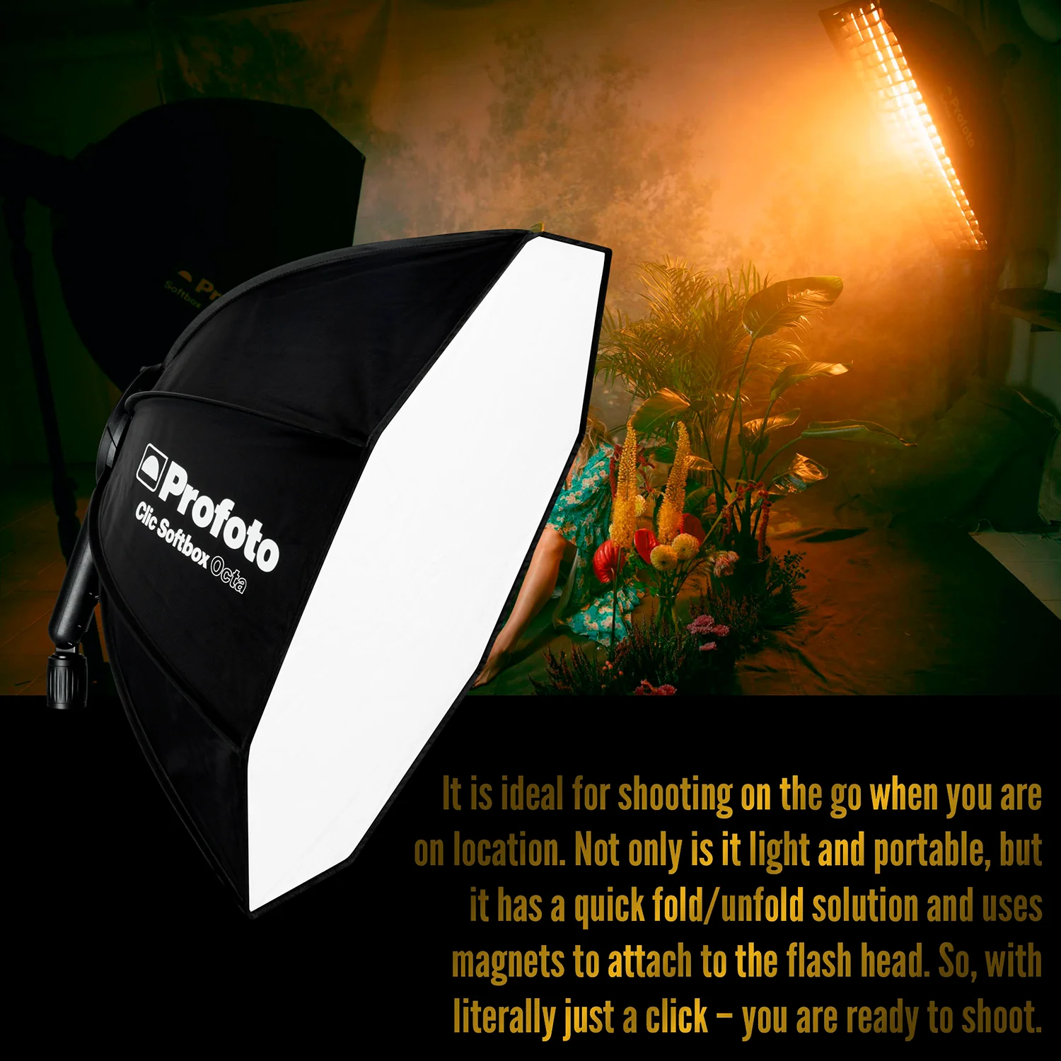 Profoto Clic Softbox Octa 2 Feet for Soft and Flattering Light with Clic Softgrid Octa Bundle - Image 3