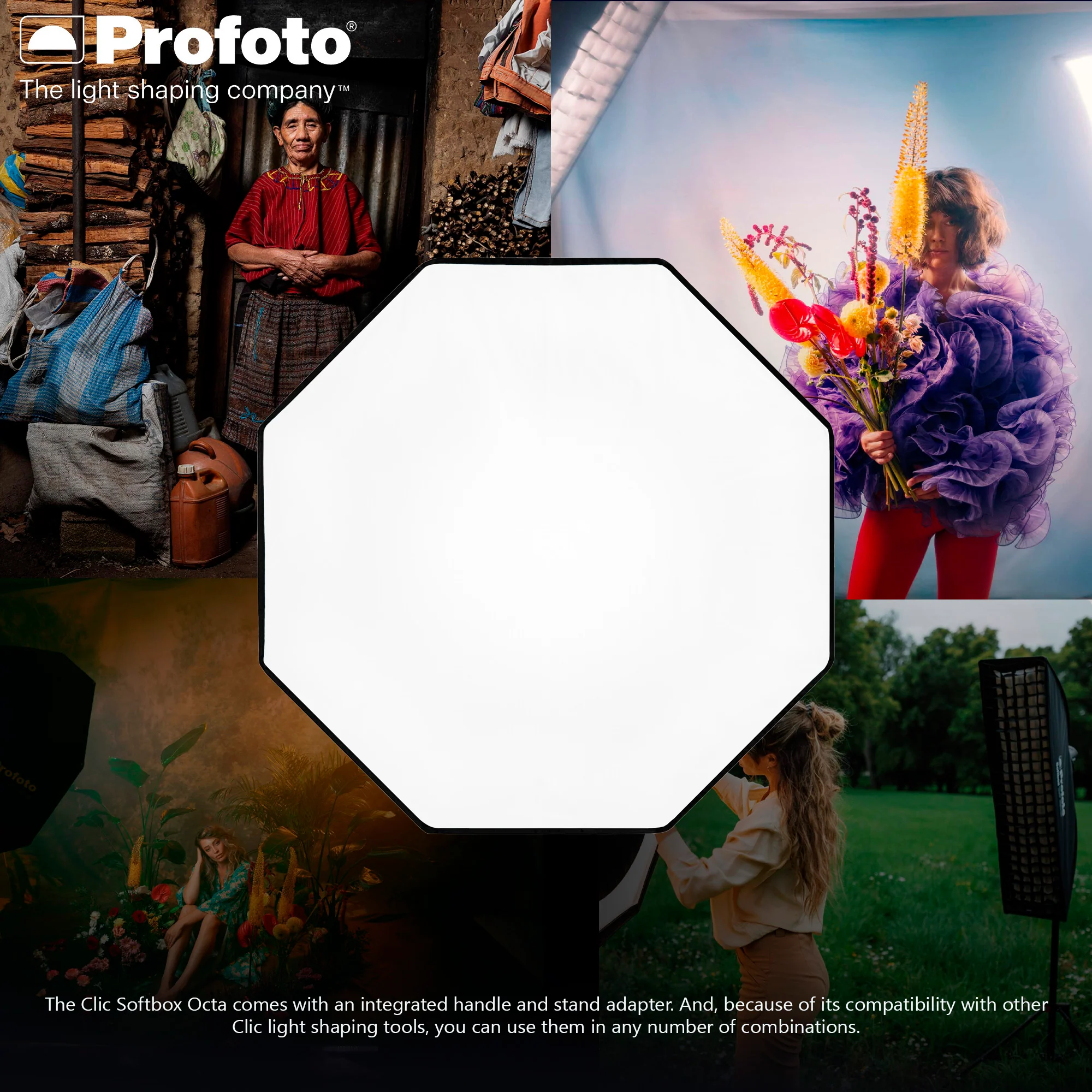 Profoto Clic Softbox Octa 2 Feet for Soft and Flattering Light with Clic Softgrid Octa Bundle - Image 4