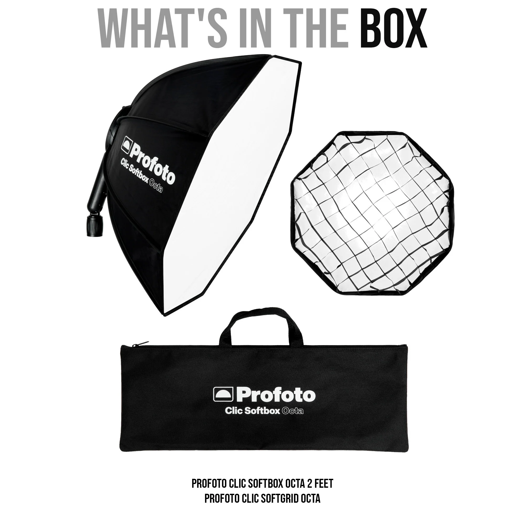 Profoto Clic Softbox Octa 2 Feet for Soft and Flattering Light with Clic Softgrid Octa Bundle - Image 7