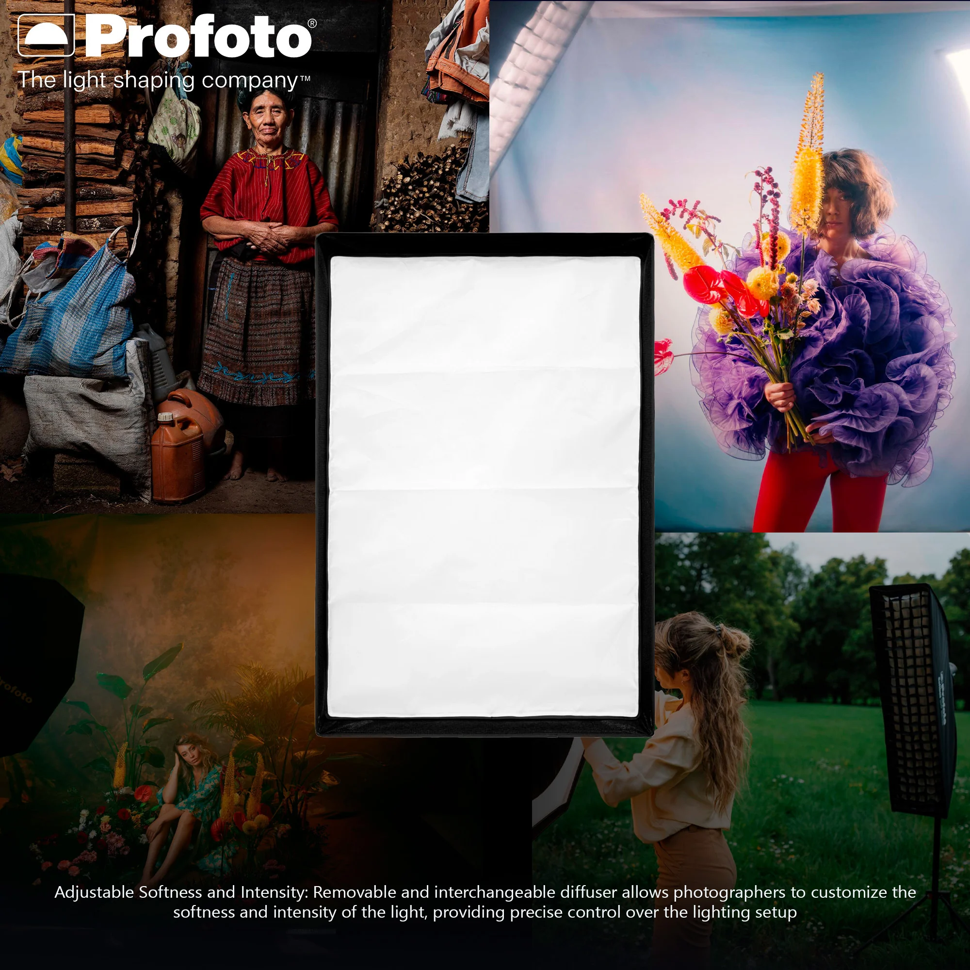 Profoto 2x3-Feet Softbox Rectangular Soft Light with Precision (Silver) and Profoto Softgrid Bundle - Image 4
