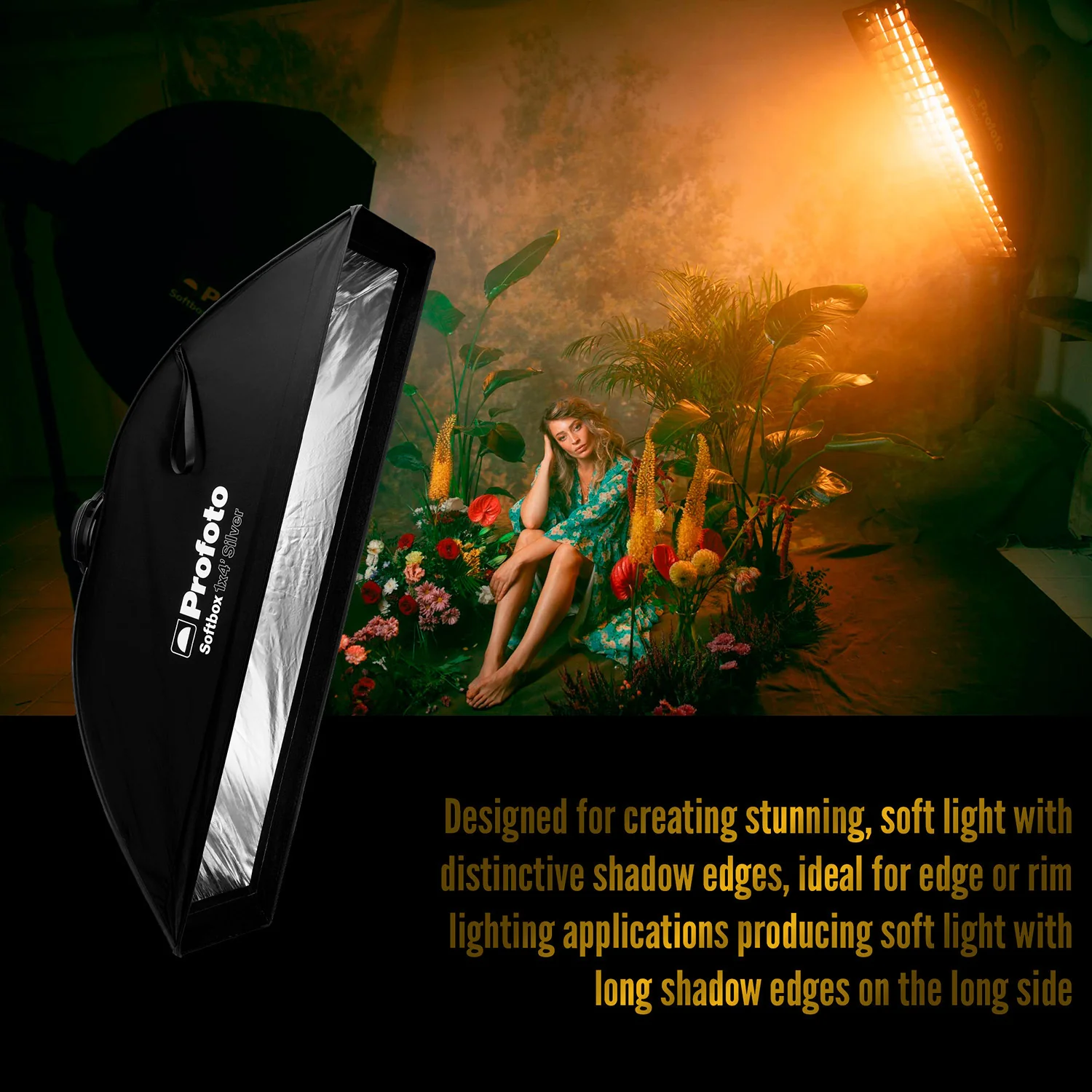 Profoto 1 x 4-Feet Softbox Strip with All-In-One Mount for Edge or Rim Lighting (Silver) Bundle - Image 3