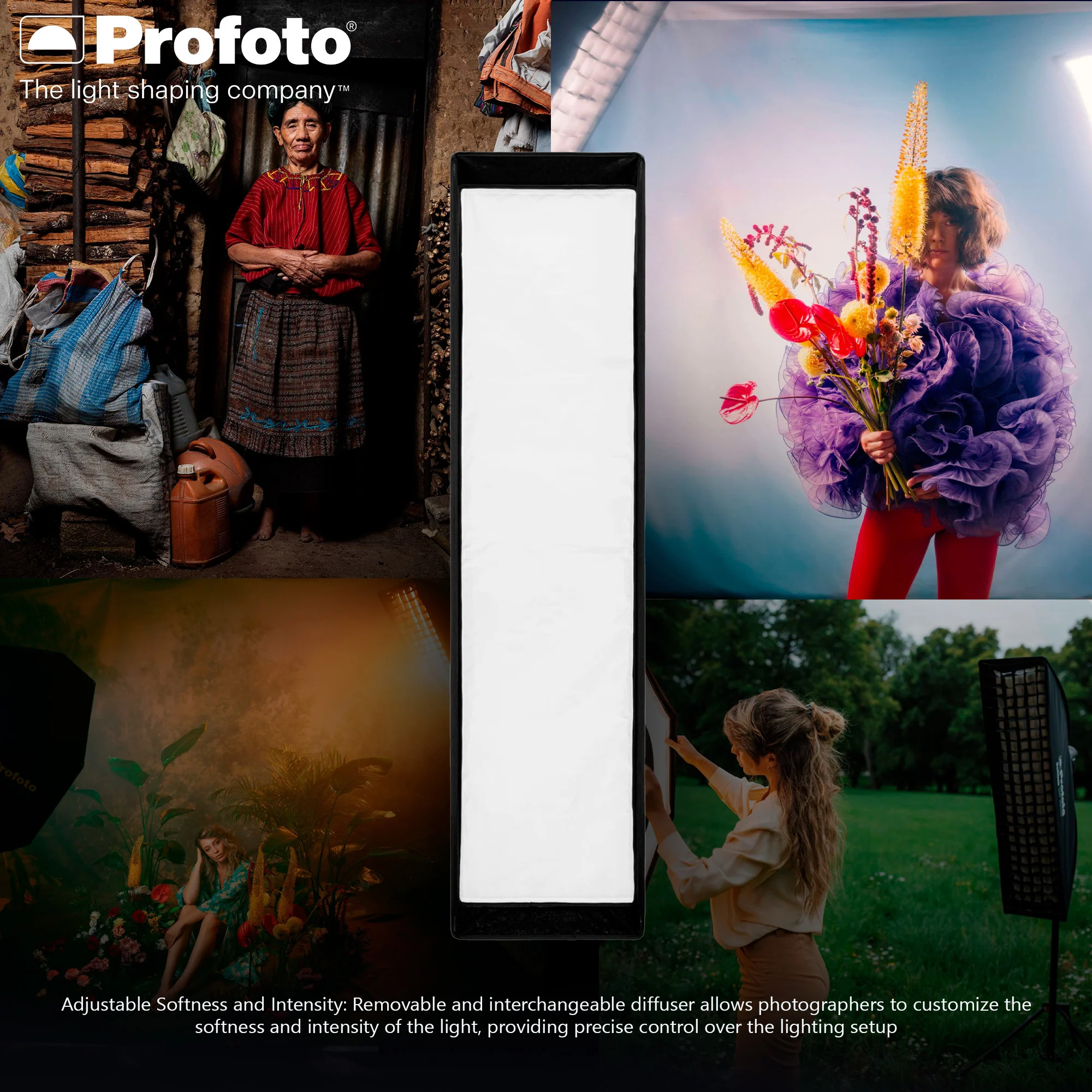Profoto 1x4-Feet Softbox Strip (Silver) with 1x4-Feet Softgrid, Strip Mask, and Diffuser Kit Bundle - Image 4