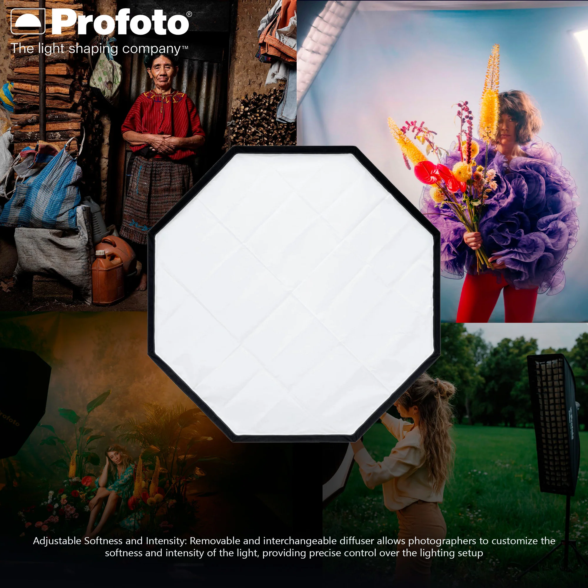 Profoto Softbox 4-Feet Octa with 1 F-Stop Diffuser (Silver) with Softgrid 4-Feet Octa Bundle - Image 4