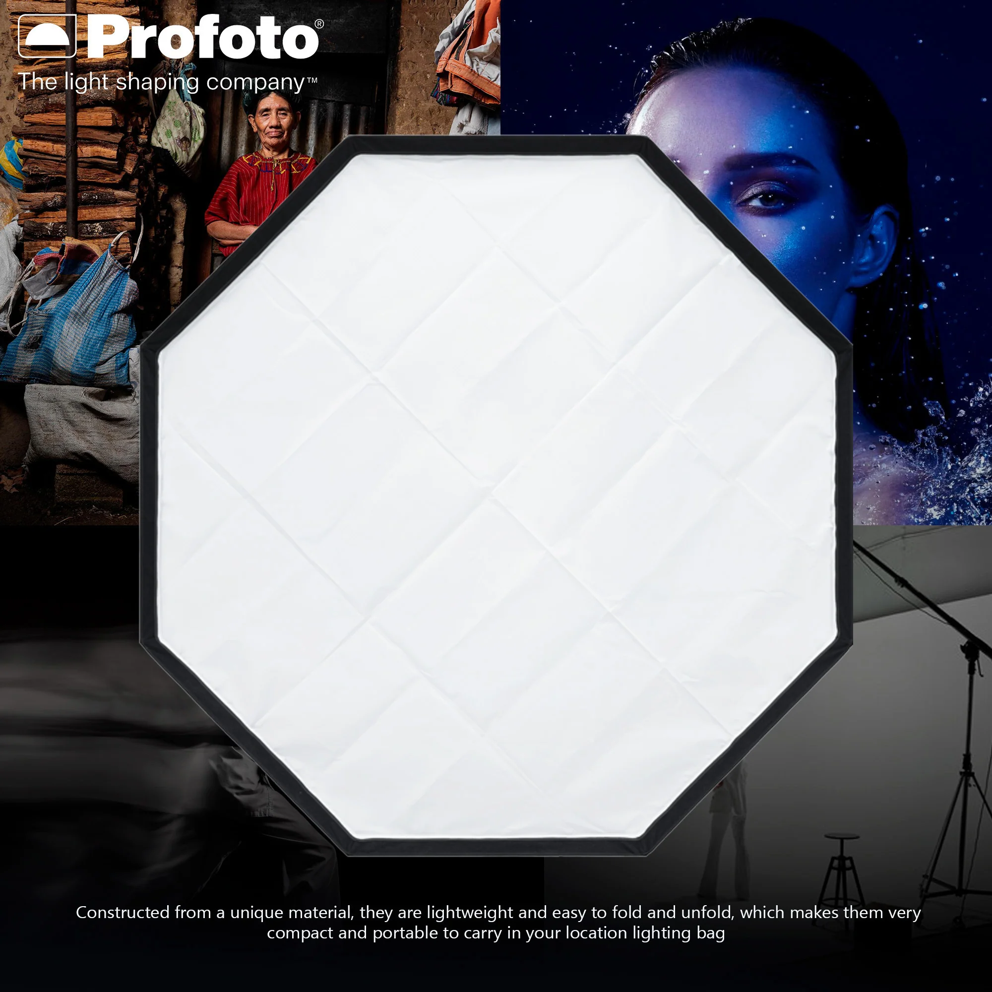 Profoto Softbox 4-Feet Octa Quick Set-Up Light Modifier (White Interior) and Octa Softgrid Bundle - Image 4