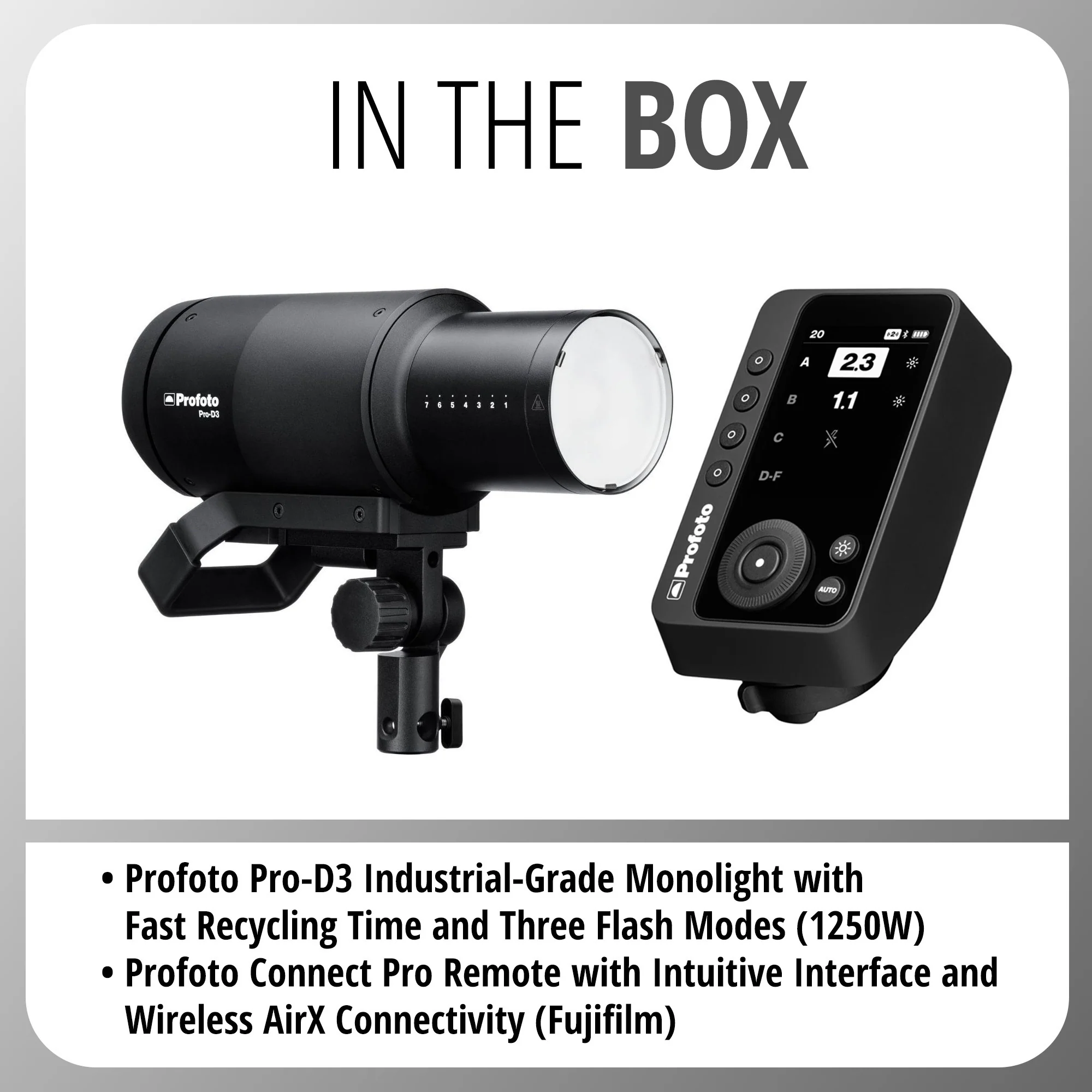 Profoto Pro-D3 Industrial-Grade Monolight (1250W) Bundle with Connect Pro Remote - Image 7