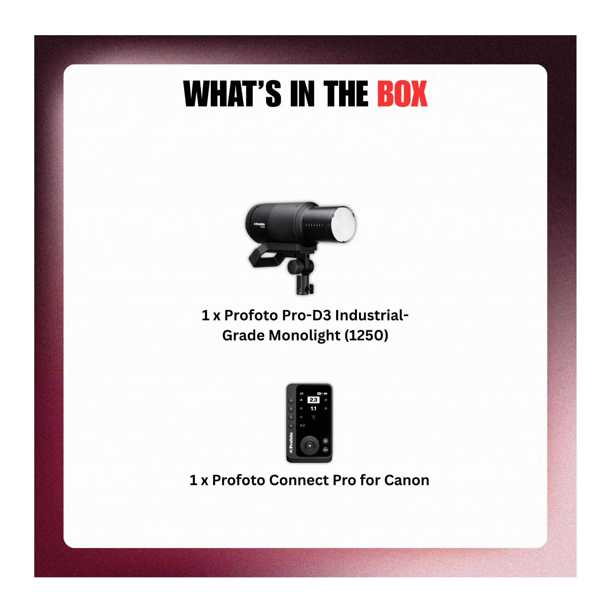 Profoto Pro-D3 Industrial-Grade Monolight (1250W) and Canon Connect Pro Bundle - Image 9