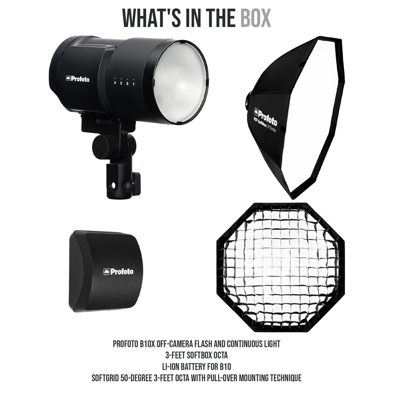 Profoto B10X Off-Camera Flash and Continuous Light with Softbox Octa and Li-Ion Battery Bundle - Image 7