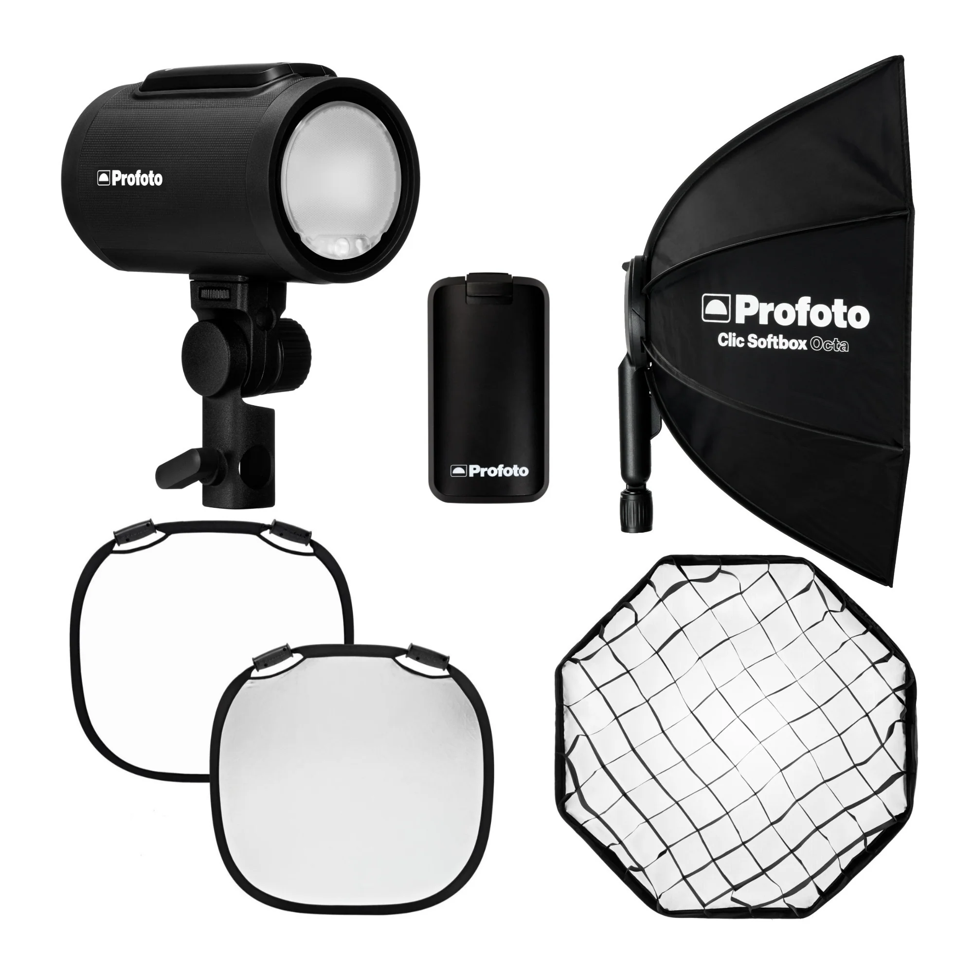 Profoto A2 Monolight with Clic Softbox Octa 2-Feet, Clic Softgrid Octa, and Li-Ion Battery Bundle