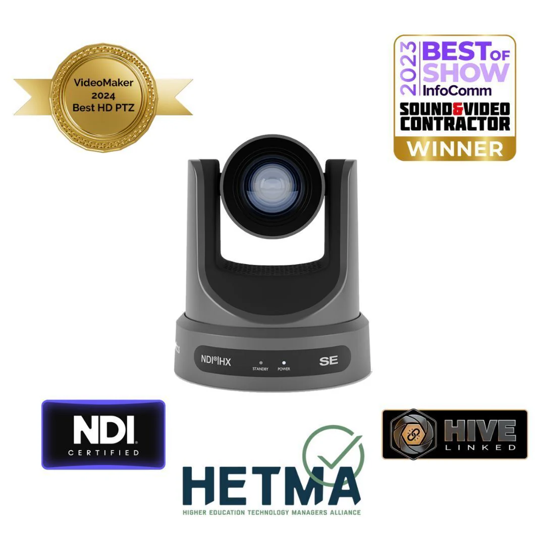PTZOptics Move SE Camera with 12X Optical Zoom Range and Presenter-Lock Auto-Tracking (Gray) - Image 16