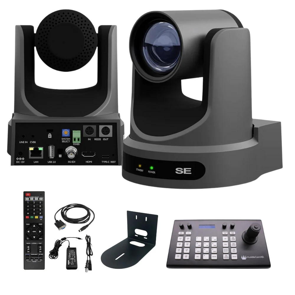 PTZOptics Move SE 20x 1080p Full HD Advanced PTZ Auto-Tracking Pan Tilt Zoom Camera (Gray) Bundle - Image 2