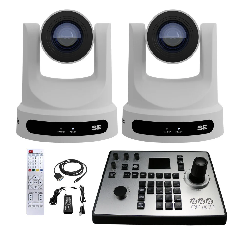 PTZOptics Move SE 20x 1080p PTZ Auto-Tracking Pan Tilt Zoom Camera (White, 2-Pack) Bundle - Image 8