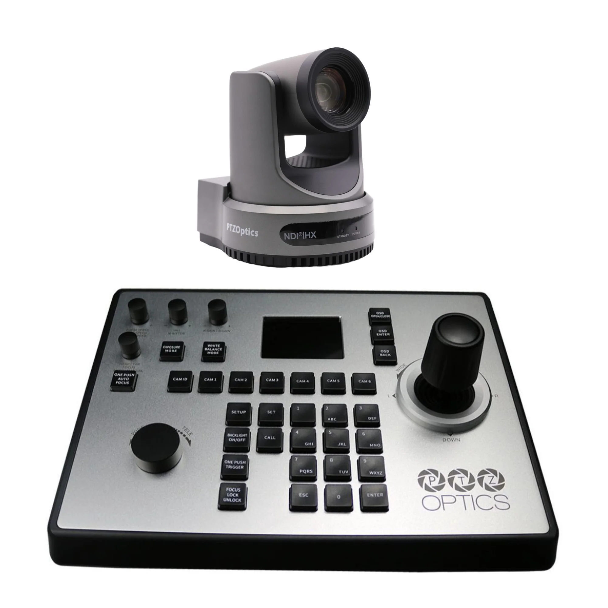PTZOptics Move SE 30x 1080p Full HD Advanced PTZ Auto-Tracking Pan Tilt Zoom Camera (Gray) Bundle