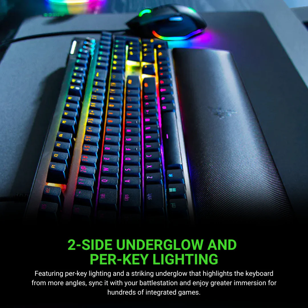 Razer BlackWidow V4 Green Switch Gaming Keyboard Bundle, RZ03-04690200, Black (Certified Refurbished) - Image 3