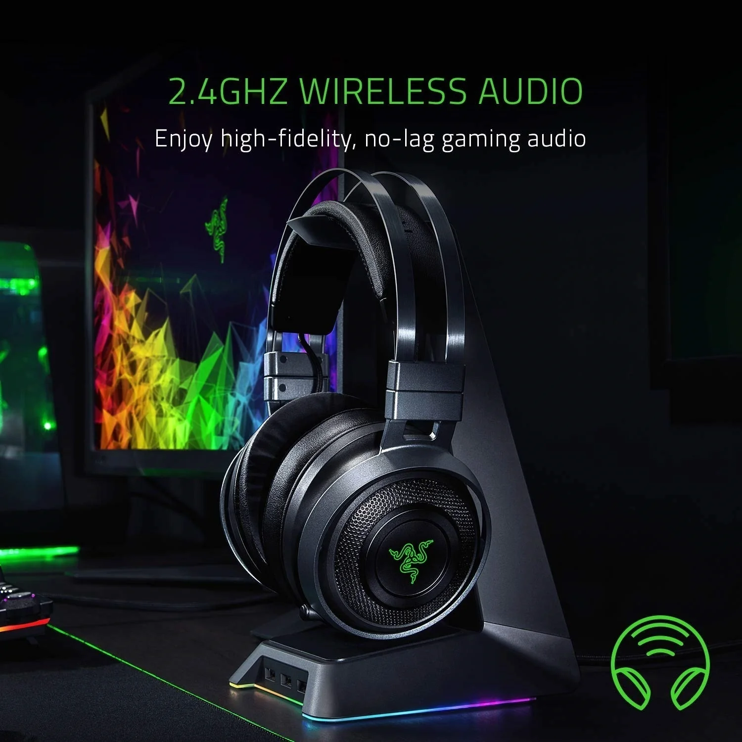 Razer Nari Ultimate Wireless THX Spatial Audio Gaming Headset with Razer Hypersense for PC and PS4 - Image 5