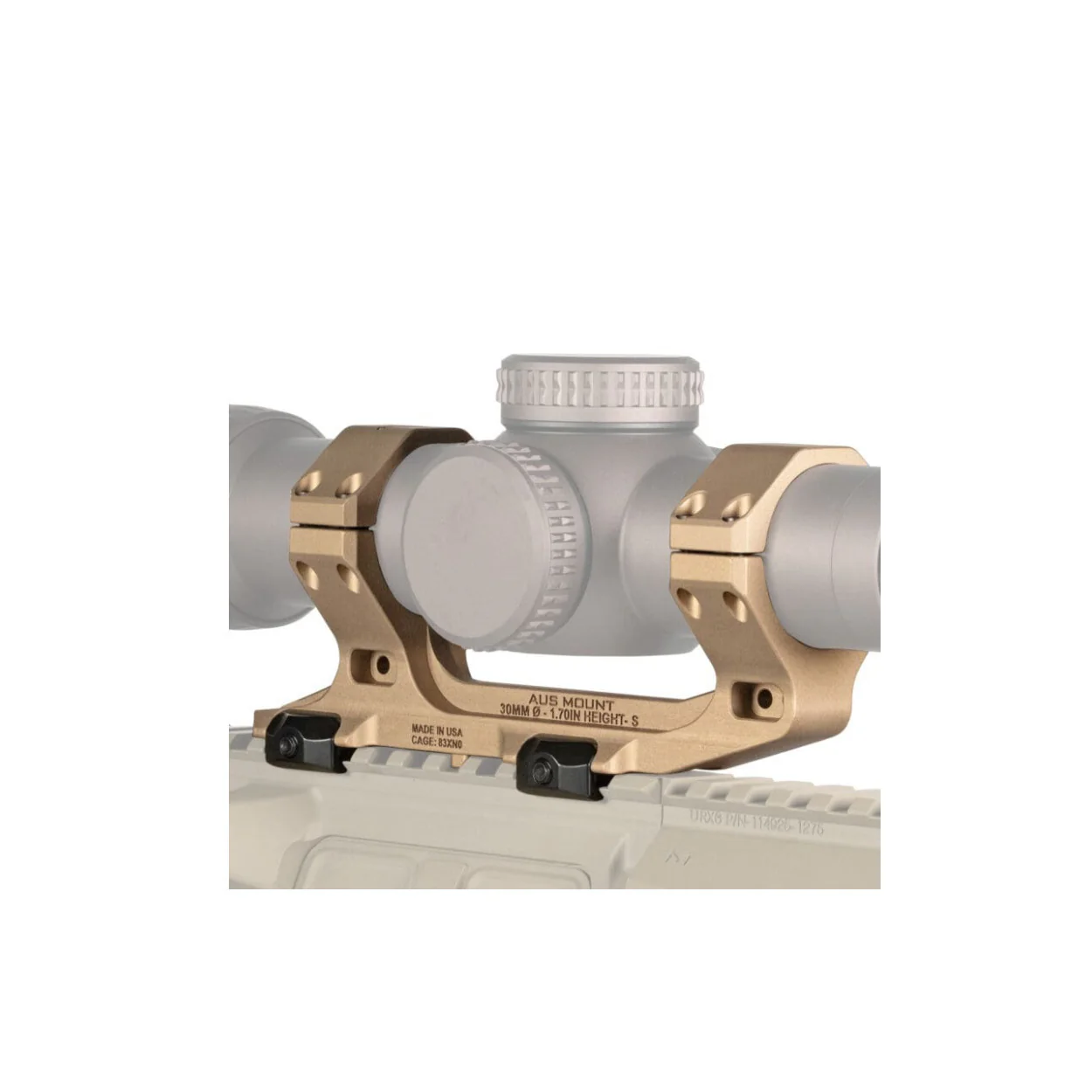 Reptilia AUS 30mm Optic Mount – 1.70 Inch Bore Height, MIL-STD Type III Hard Anodized (FDE)