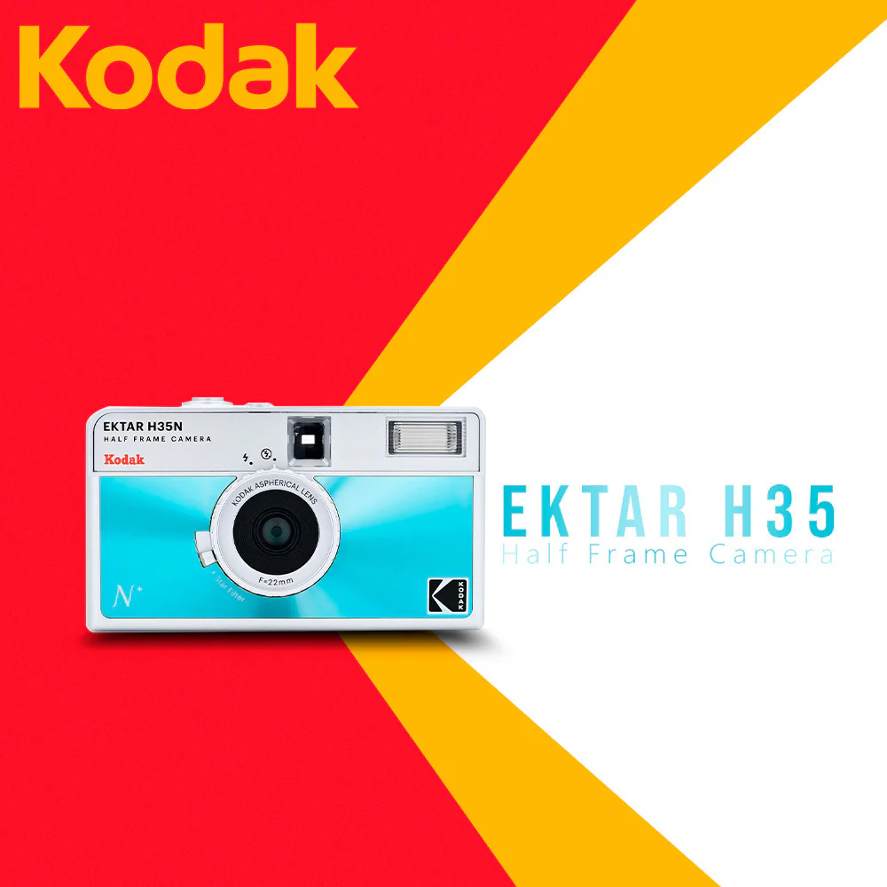 Kodak Ektar H35N 35mm Half Frame Film Camera with Star Filter and Tripod Support (Glazed Blue) - Image 2