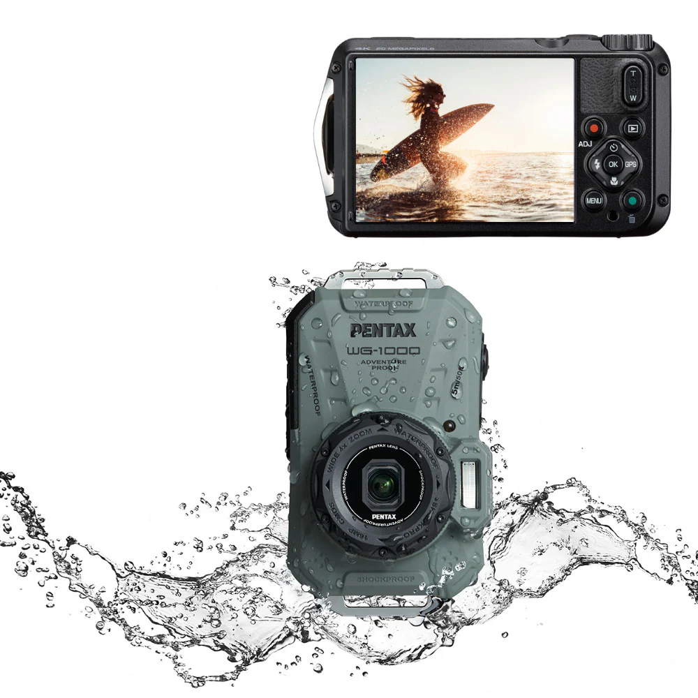 Pentax WG-1000 All-Weather Compact Camera with 4x Optical Zoom and 20 Color Modes (Olive) Bundle - Image 6