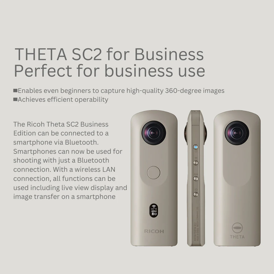 Ricoh Theta SC2 Business Edition Indoor and Outdoor 4K Camera (Gray) Bundle - Image 4