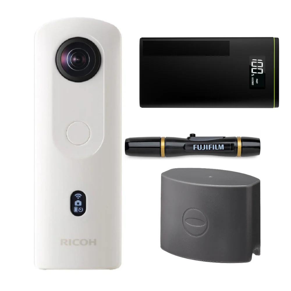 Ricoh Theta SC2 360-Degree 4K Spherical VR Camera (White) with Accessory Bundle