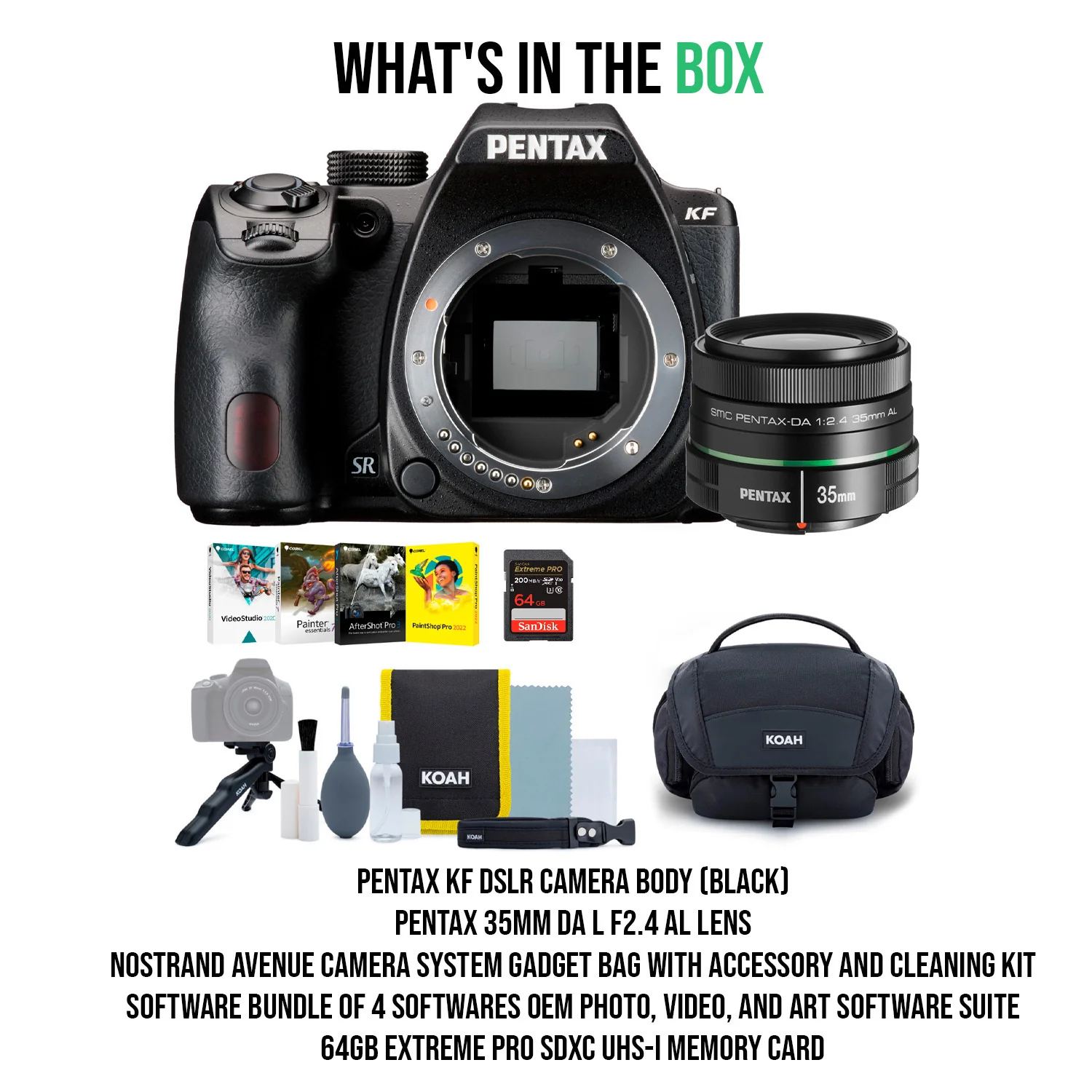 Pentax KF DSLR Camera Body (Black) with Pentax 35mm DA L f2.4 AL Lens and System Gadget Bag Bundle - Image 7