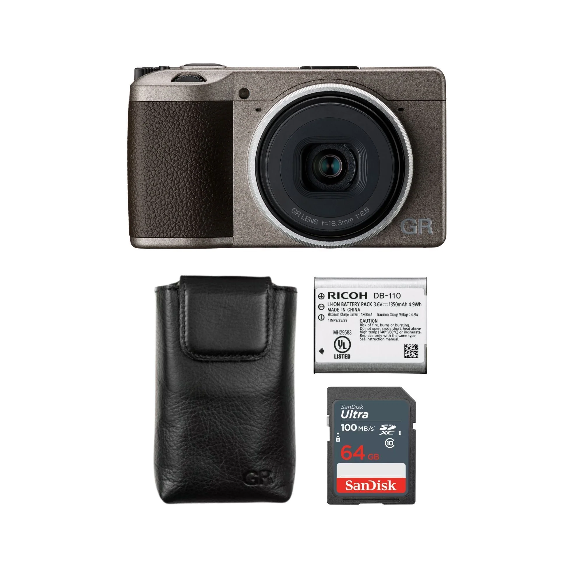 Ricoh GR III Diary Edition Compact Digital Camera with GC-12 Soft Case, 64GB SD Card Bundle