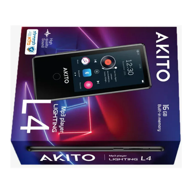 AKITO L4 16GB Kosher MP3 Player with Built-in Speaker, Recorder, Bluetooth, and Touch Screen (Black) - Image 6