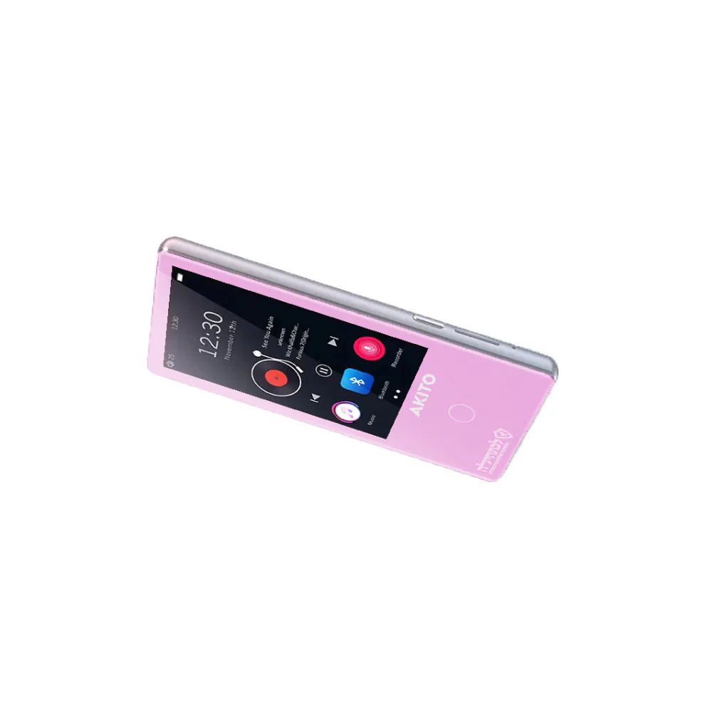AKITO L5 16GB Kosher MP3 Player with Buttons, Built-in Speakers, Recorder, and Touch Screen (Pink) - Image 3